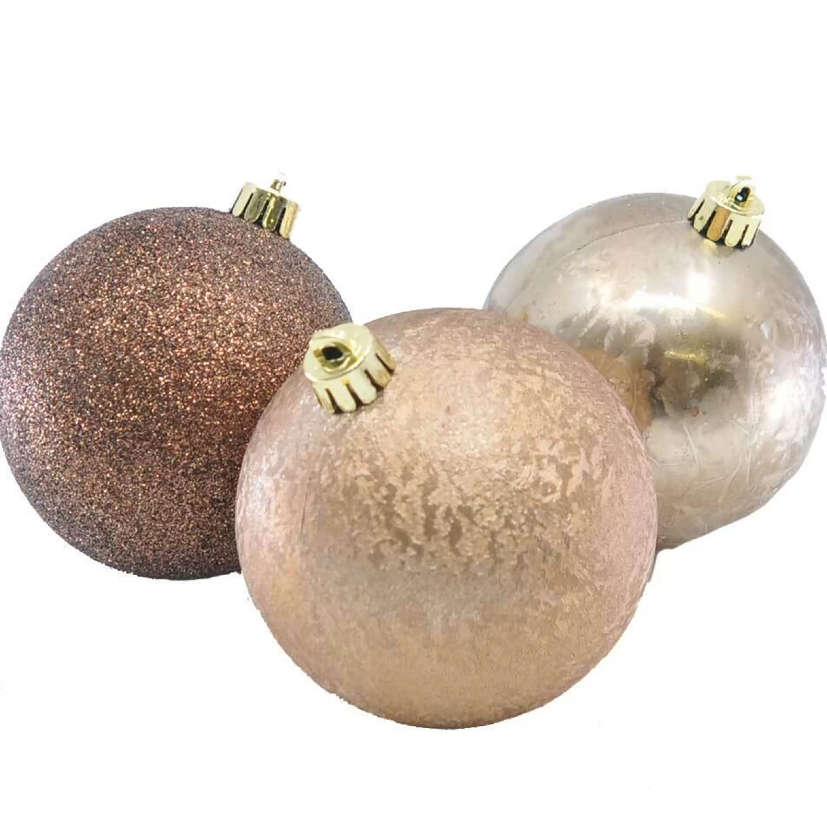 * Hanging Christmas Baubles | Espresso Textured Baubles (Pack Of 6) - 80Mm