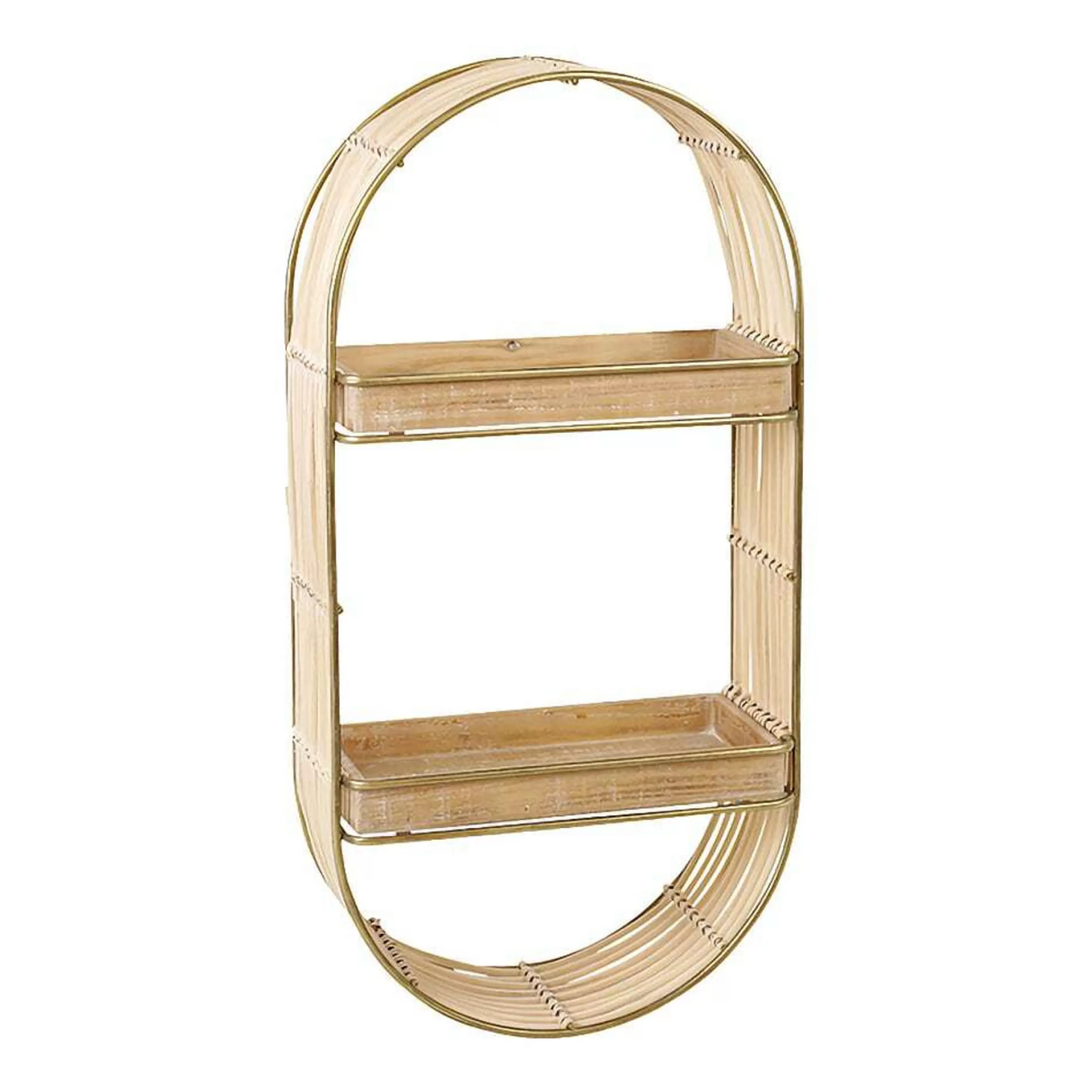 * Wall Signs & Decorations | Eva Timber Rattan Oval Wall Shelf - 66Cm