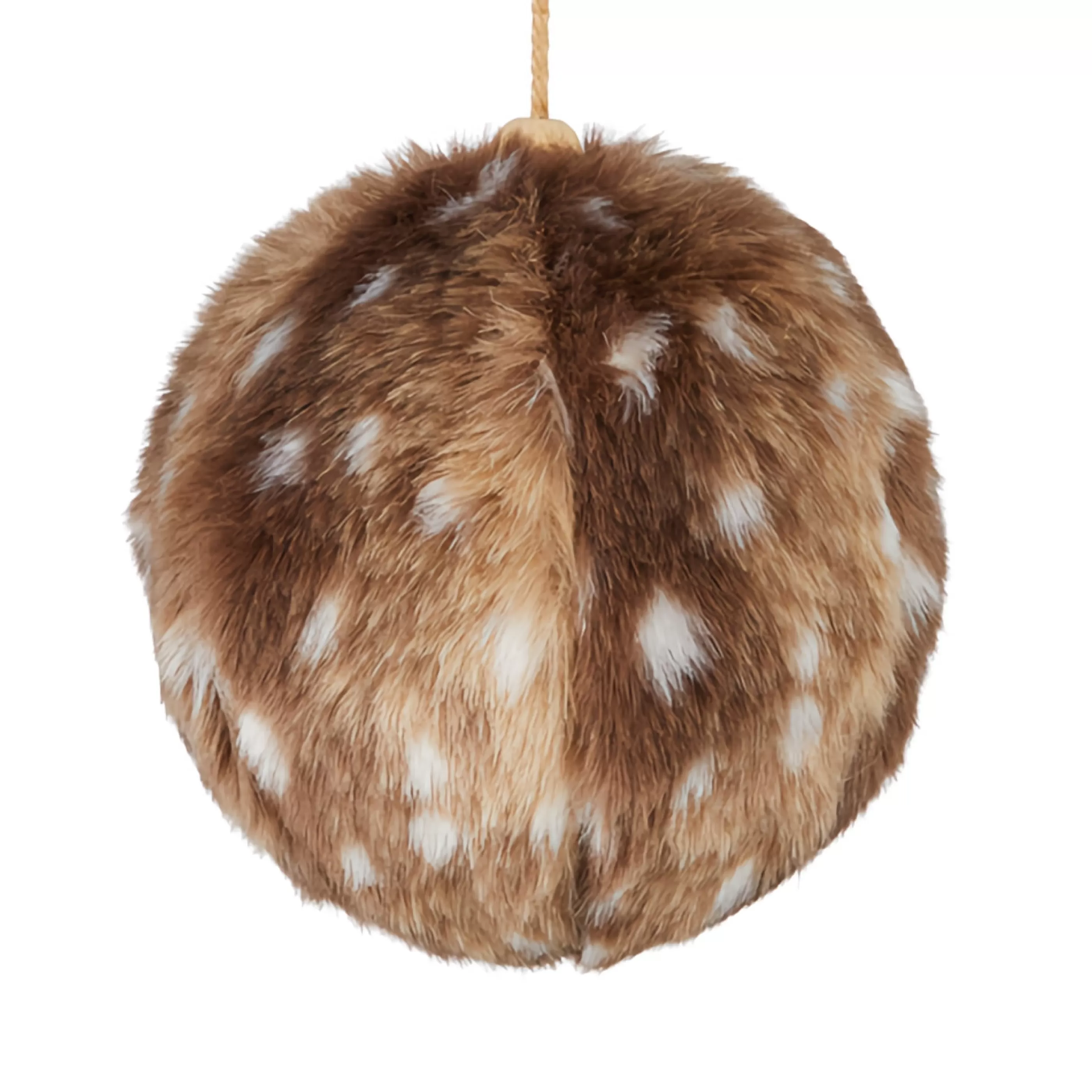 RAZ Imports Hanging Christmas Ornaments | Fawn Fur Ball With White Dots Ornament - 12.5Cm