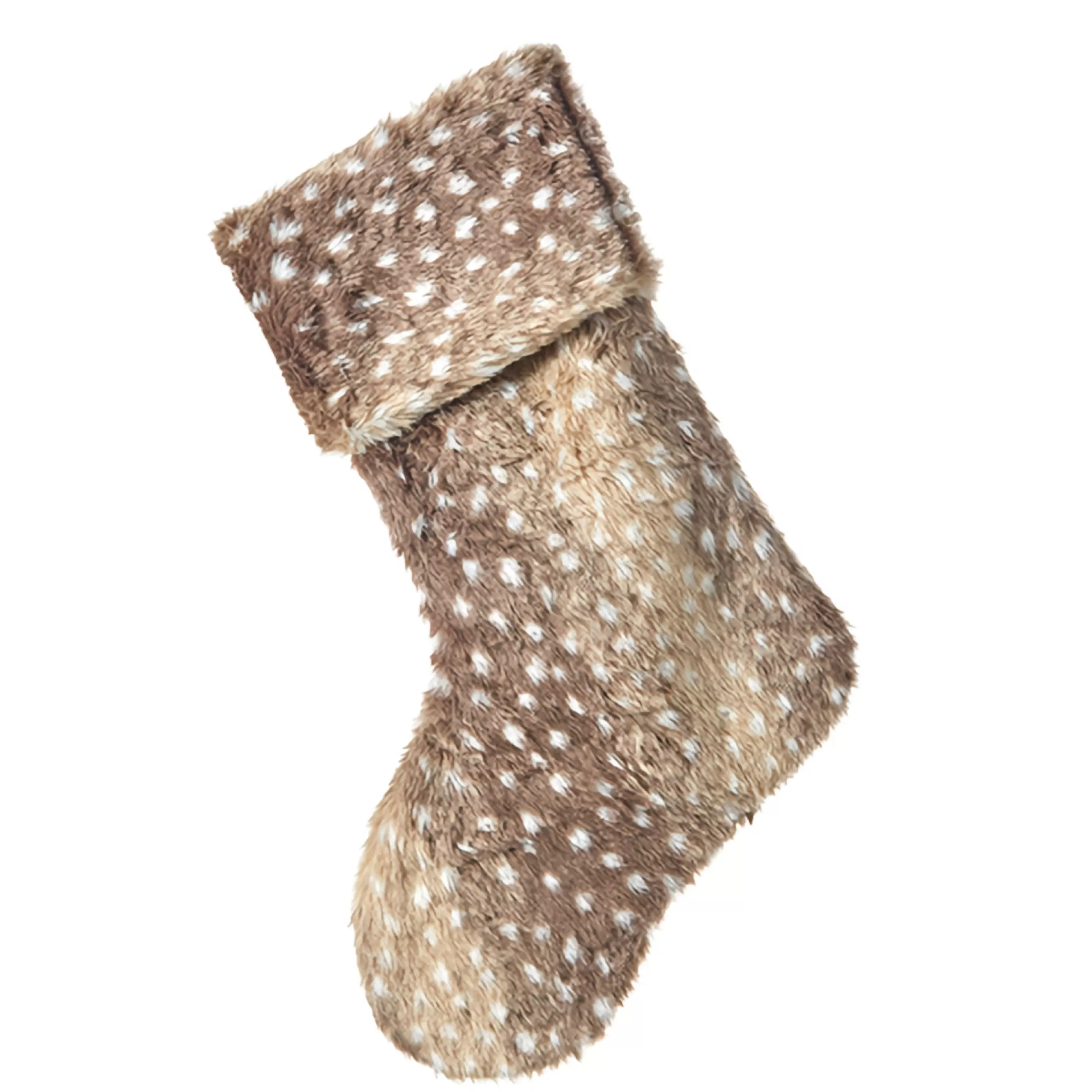 Cheap RAZ Imports Fawn Fur Stocking With White Dots - 48Cm