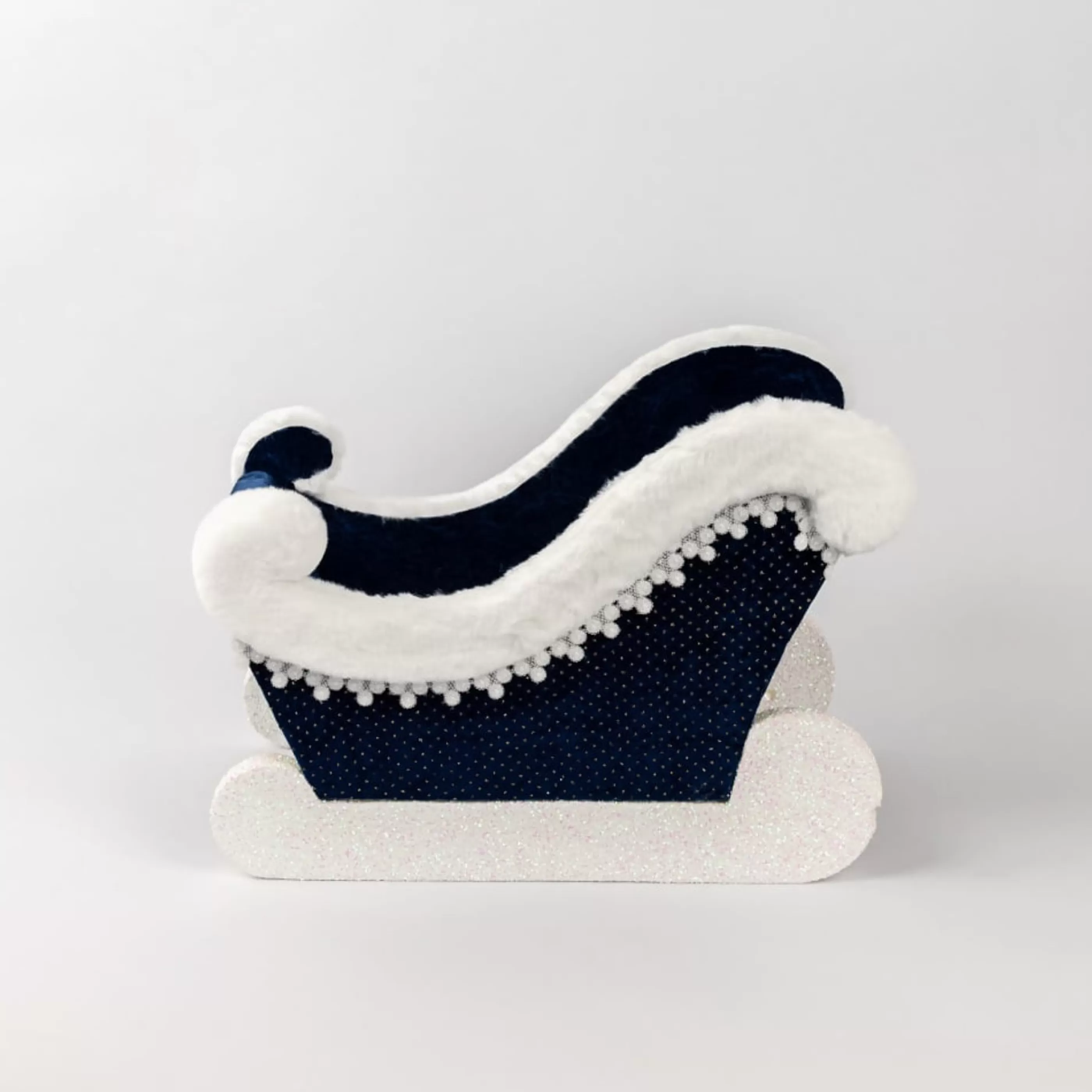 * Table Top Decorations | Festive Blue And White Sleigh - 46Cm