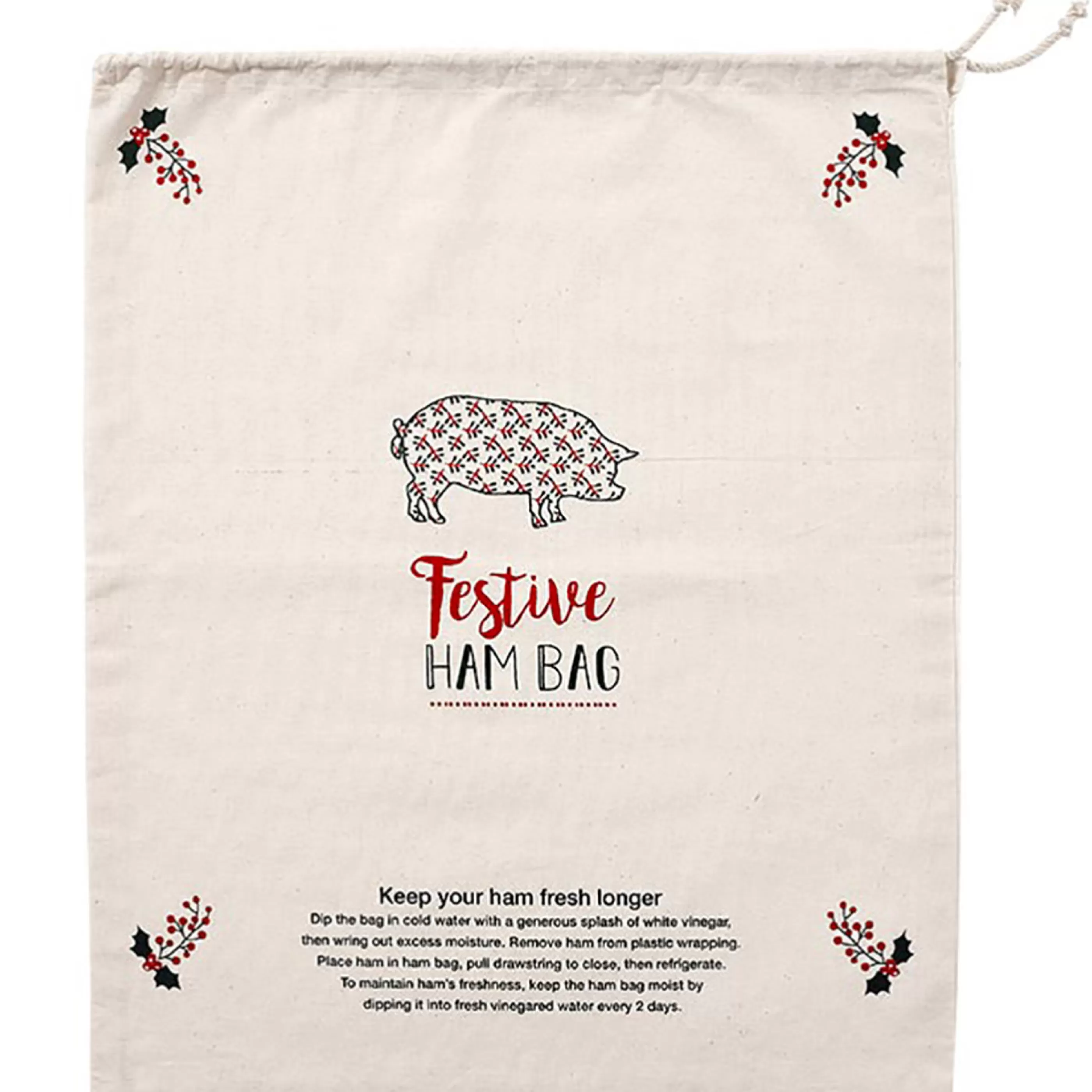 New Ladelle Ashdene Festive Christmas Ham Bag