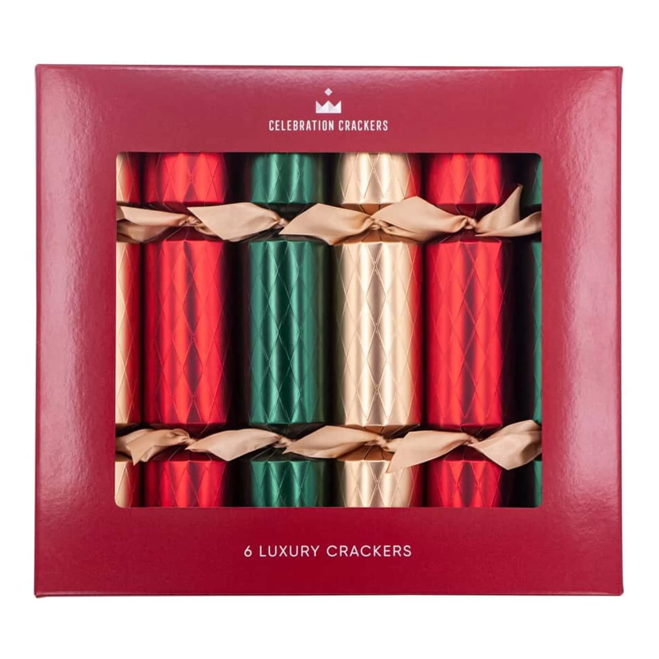 Sale Celebration Crackers Festive Diamond Regency Christmas Crackers (Pack Of 6) - 33Cm