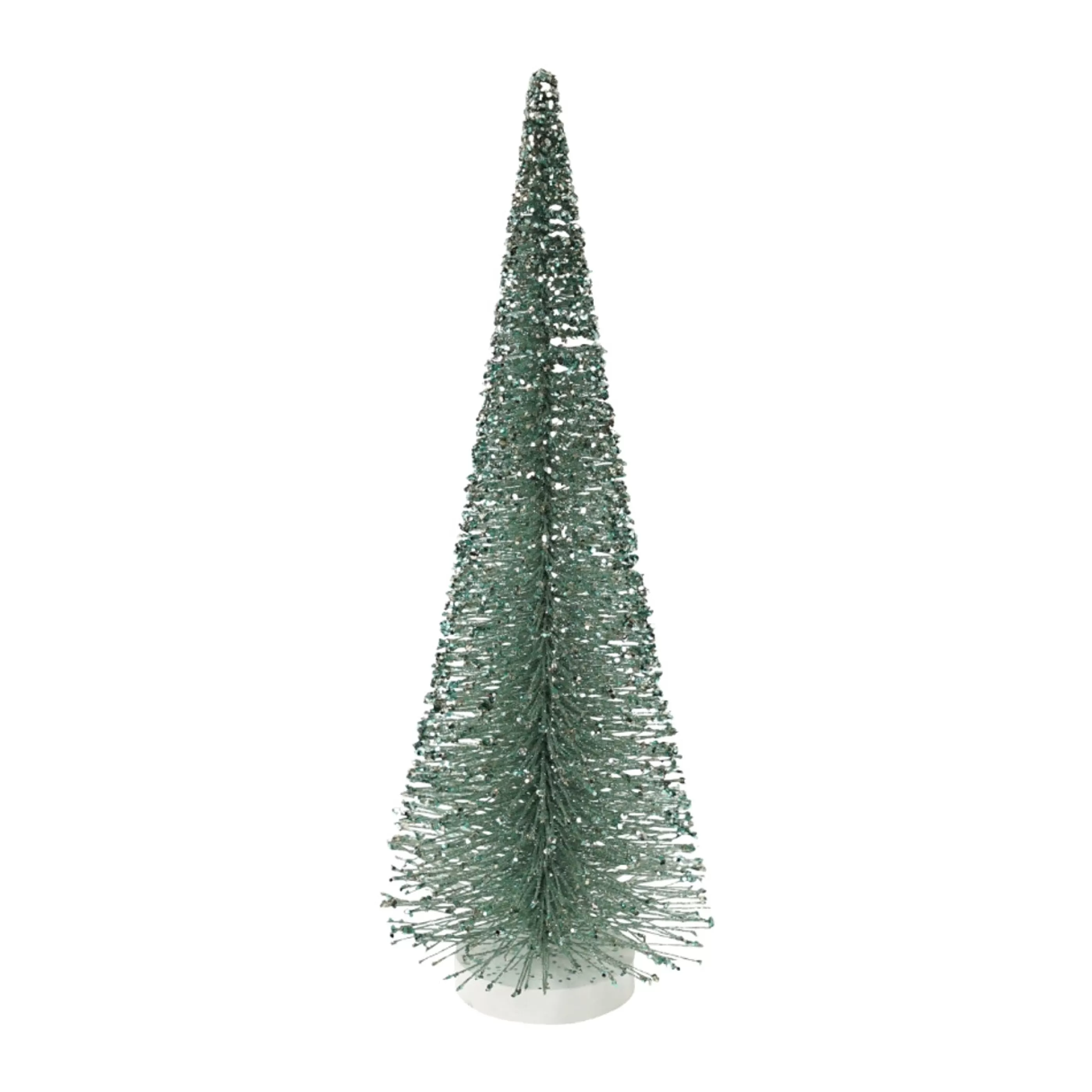 * Table Top Decorations | Festive Green Brush Tree - 38Cm