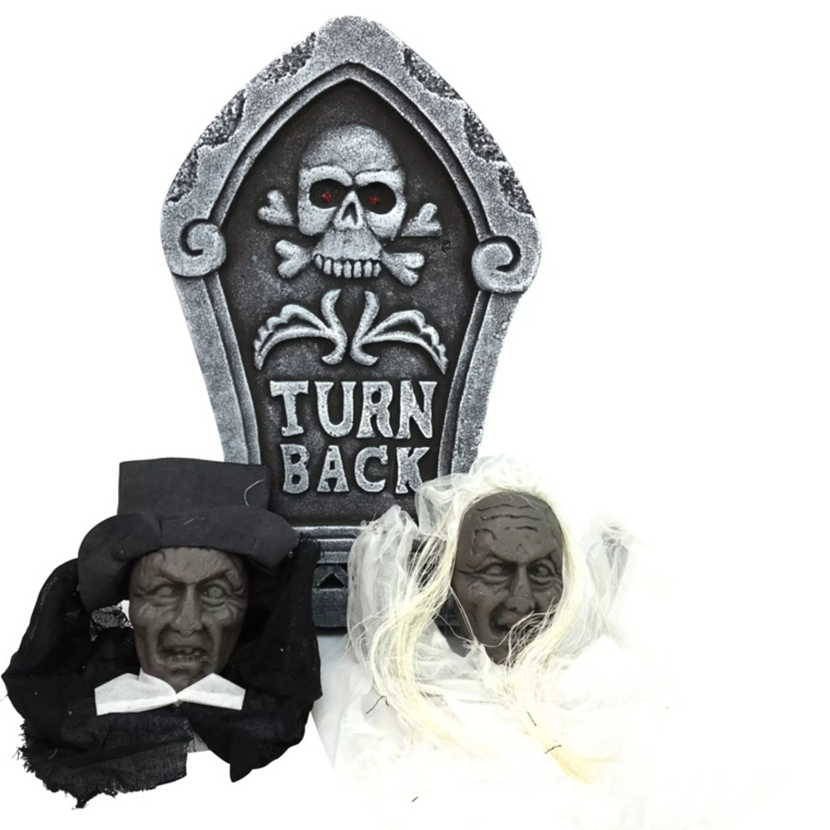 Cheap Witches of Halloween Flashing Tombstone With Bride & Groom