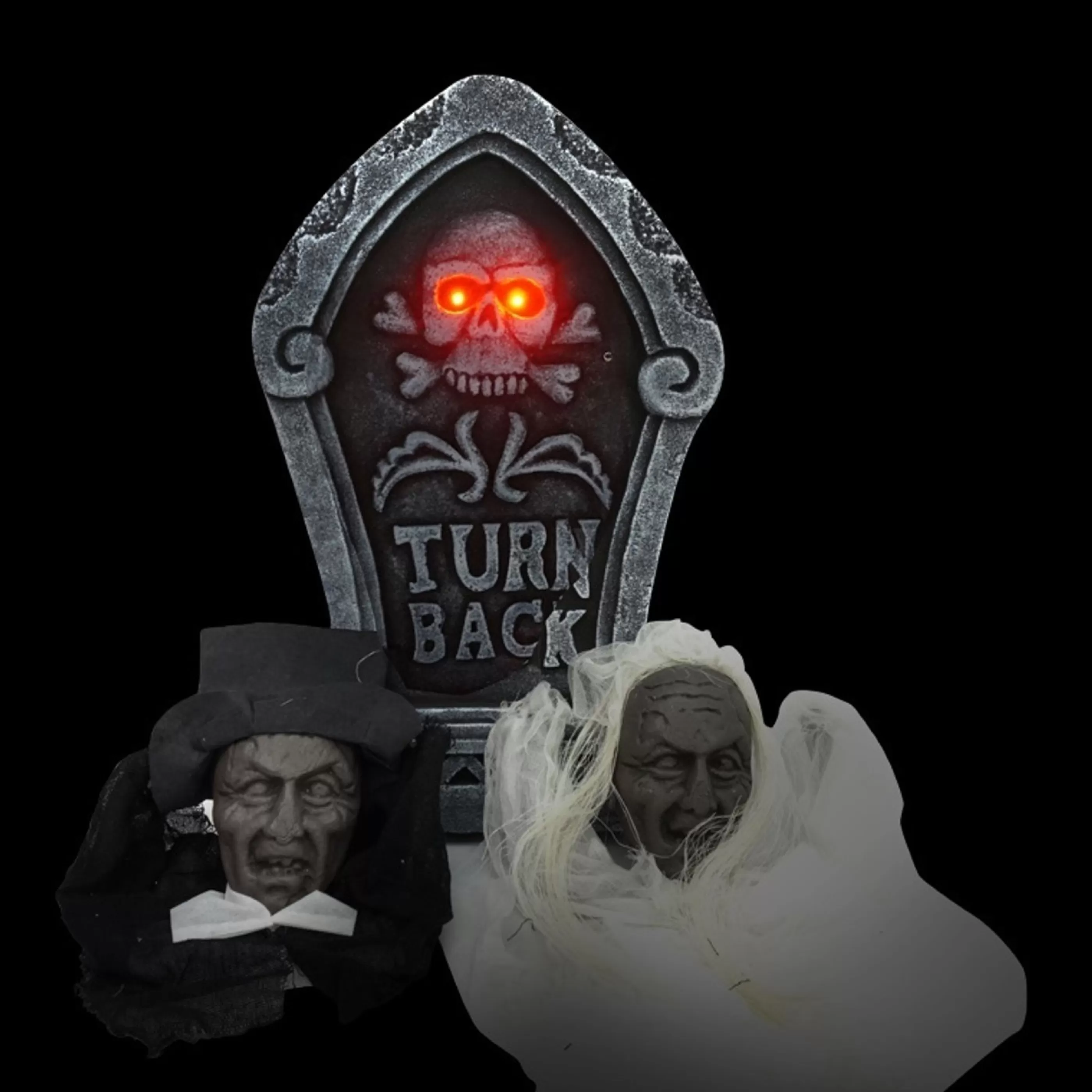 Cheap Witches of Halloween Flashing Tombstone With Bride & Groom