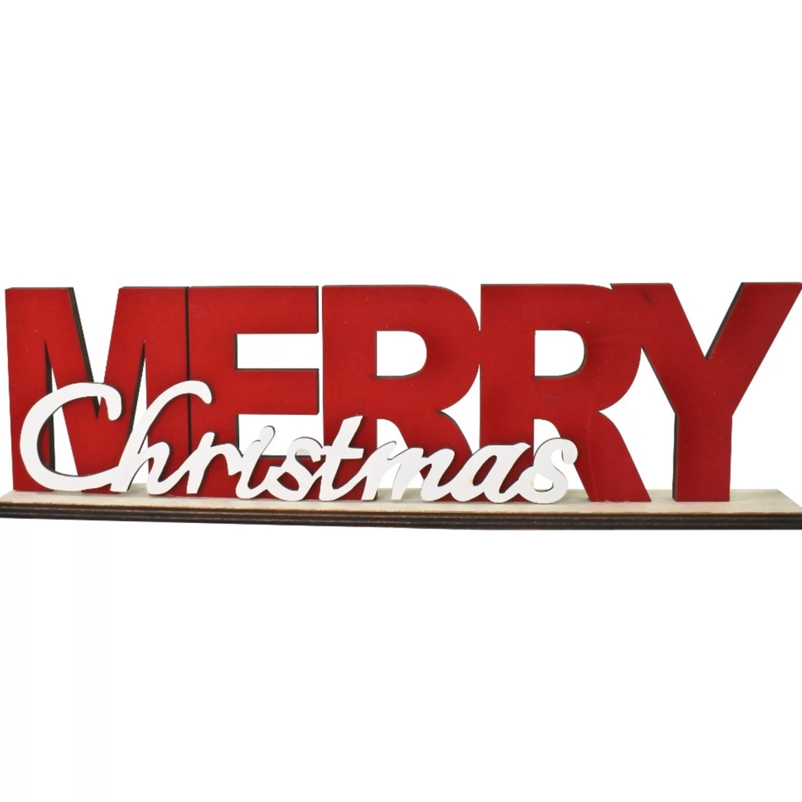 * Table Top Decorations | Flocked Merry Christmas Table Sign