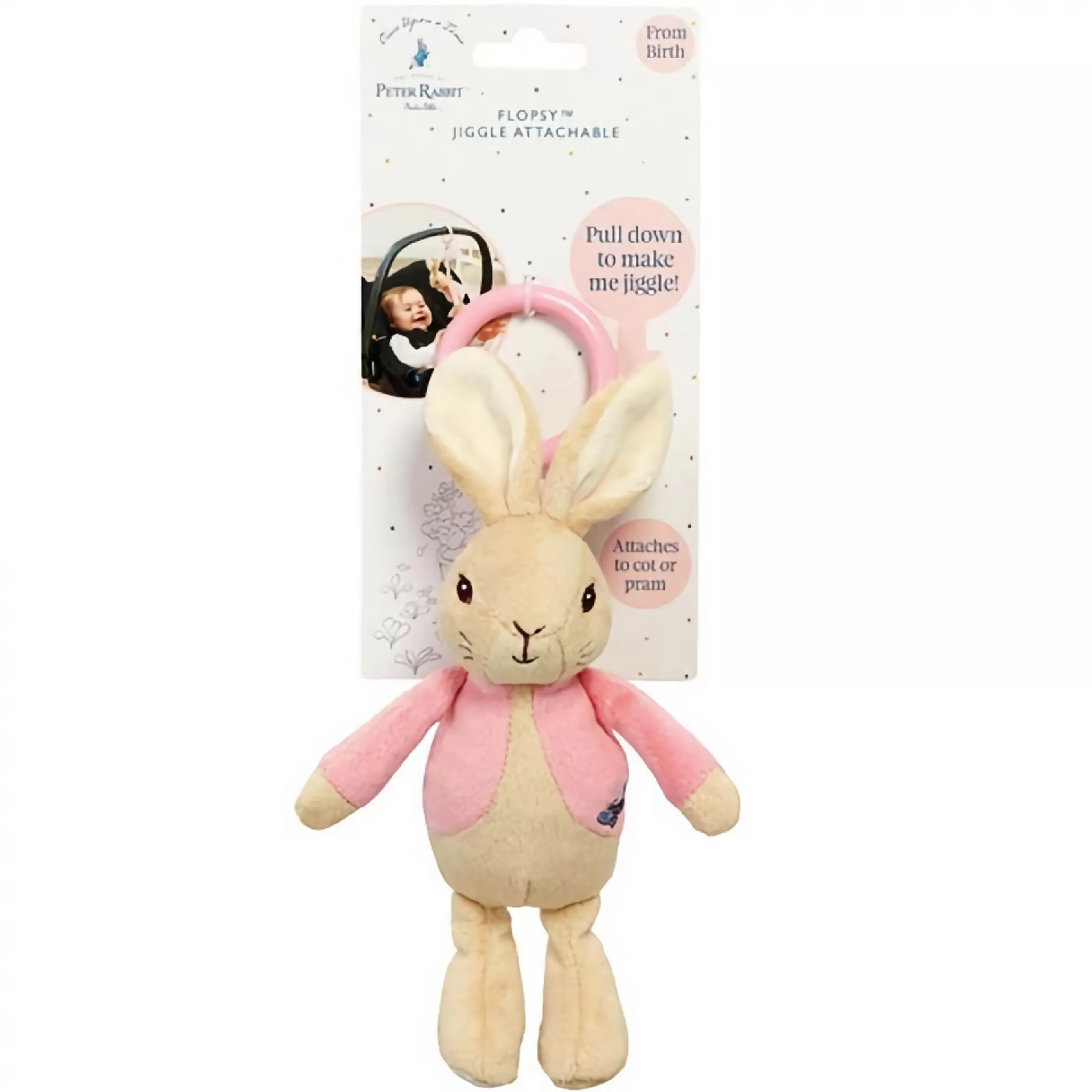 Beatrix Potter - Peter Rabbit Baby's First Christmas | Flopsy Attachable Jiggler - 20Cm