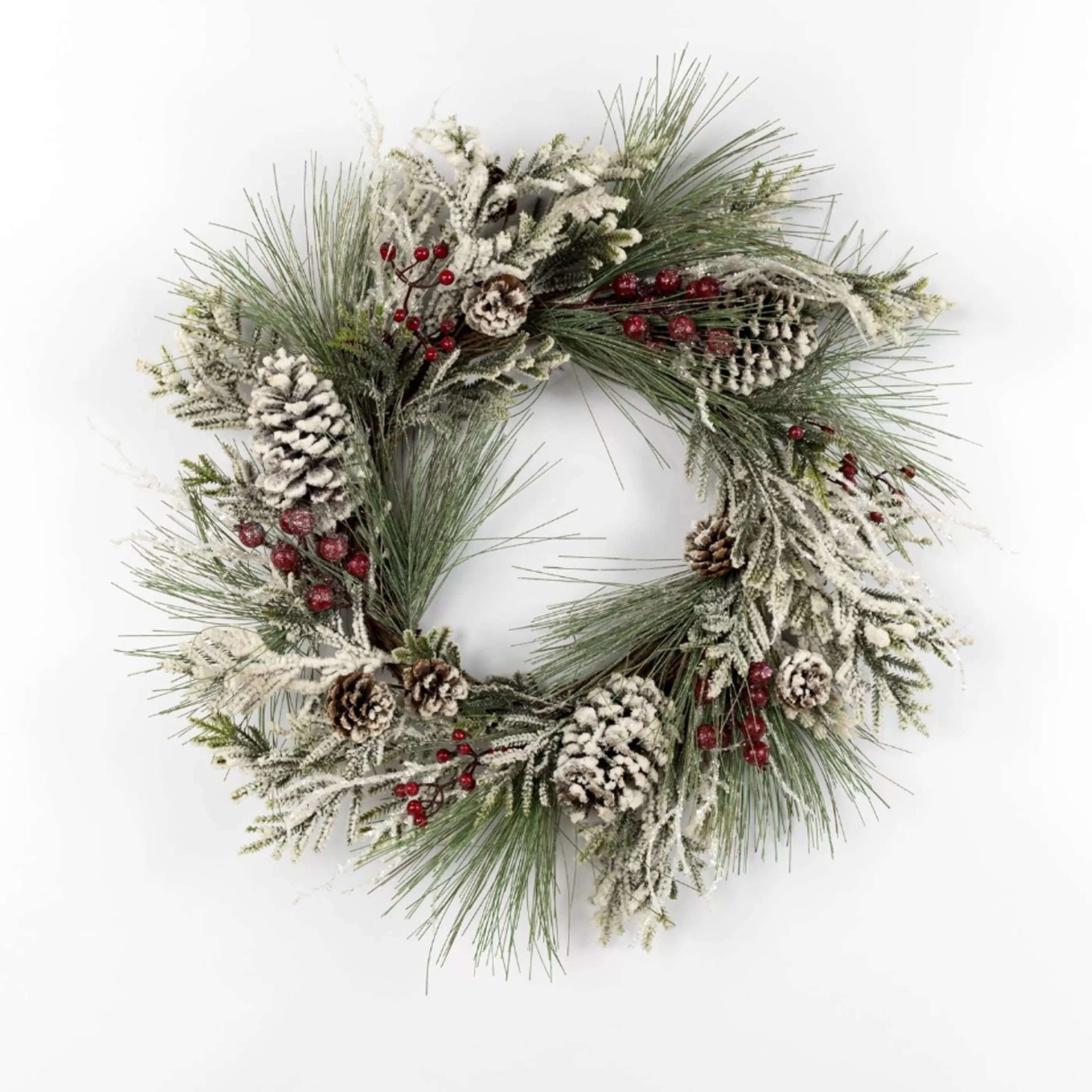 * Wreaths | Frosted Pinecone Wreath - 65Cm