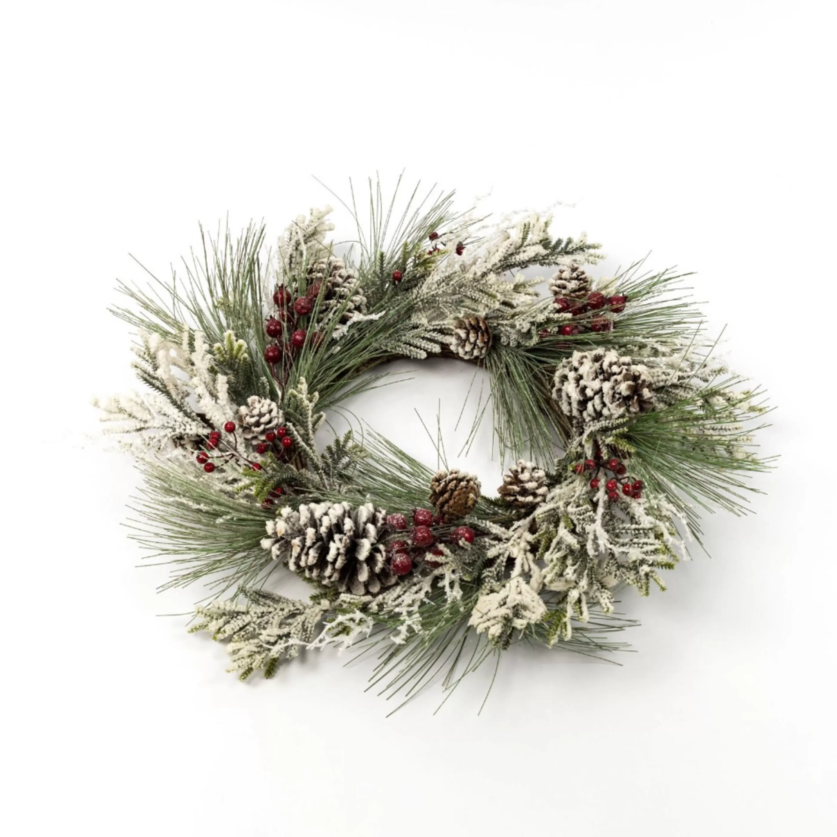 * Wreaths | Frosted Pinecone Wreath - 65Cm