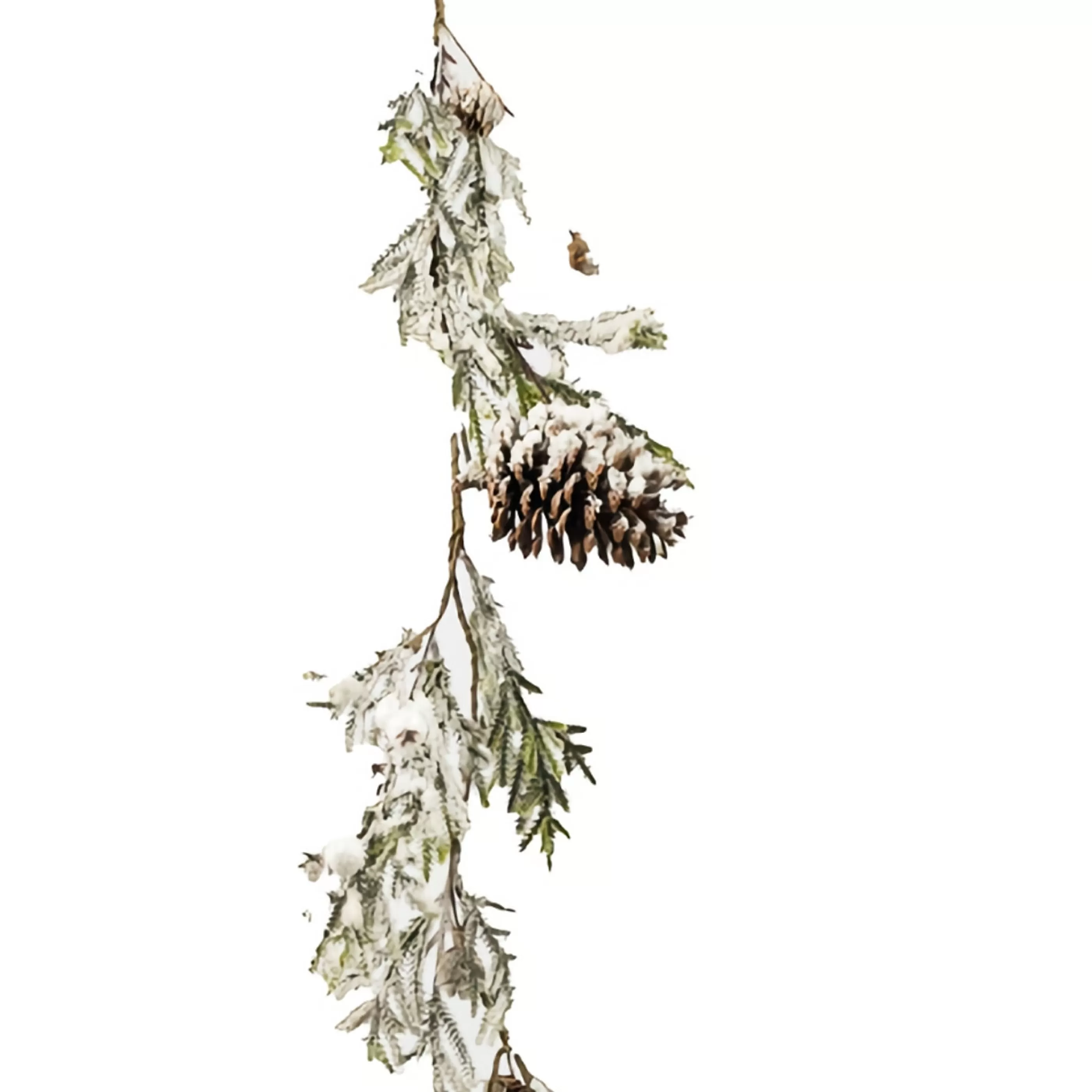 * Garlands | Frosted Vine Garland With Pinecones - 63Cm