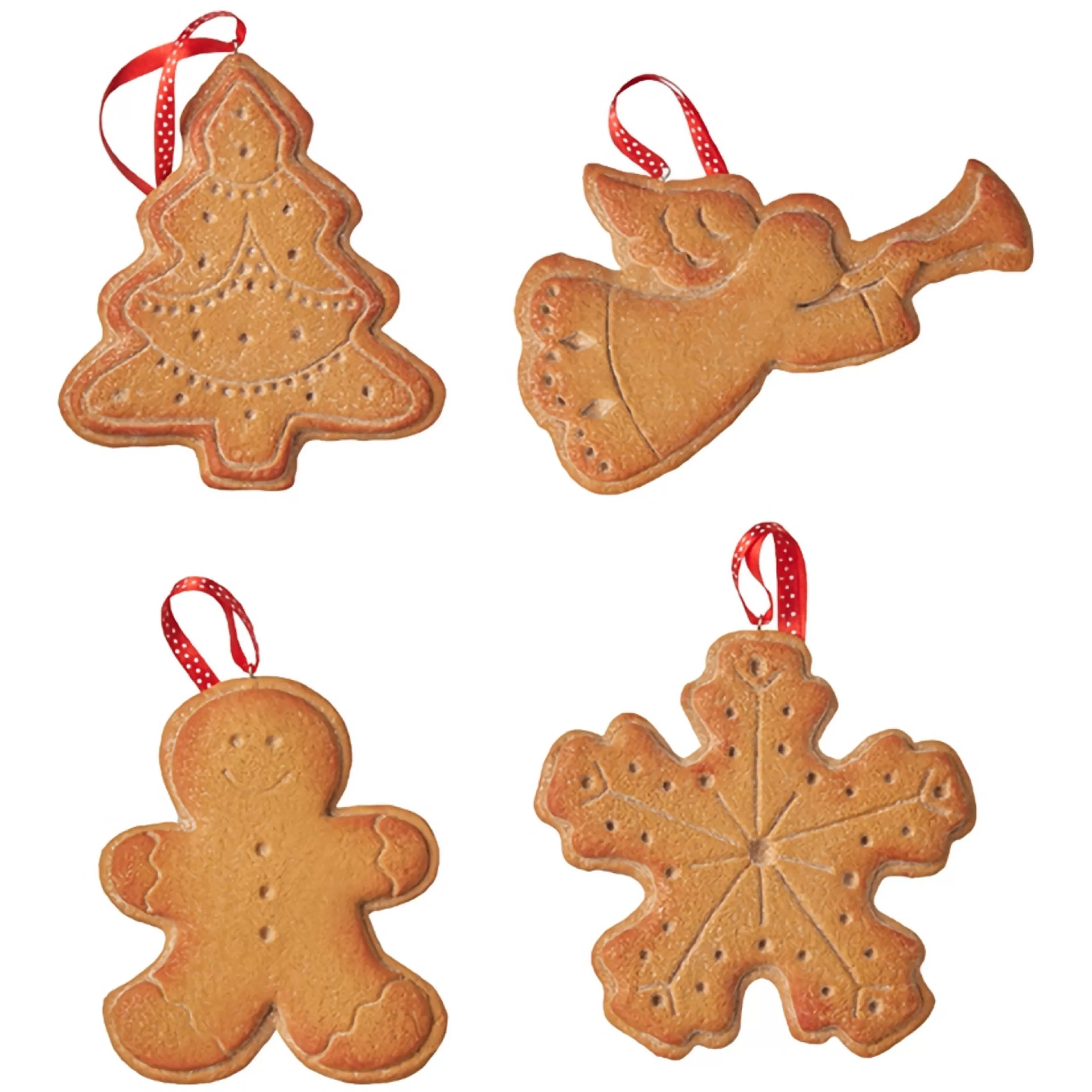 RAZ Imports Hanging Christmas Ornaments | Gingerbread Cookie Ornament (4 Styles) - 16Cm