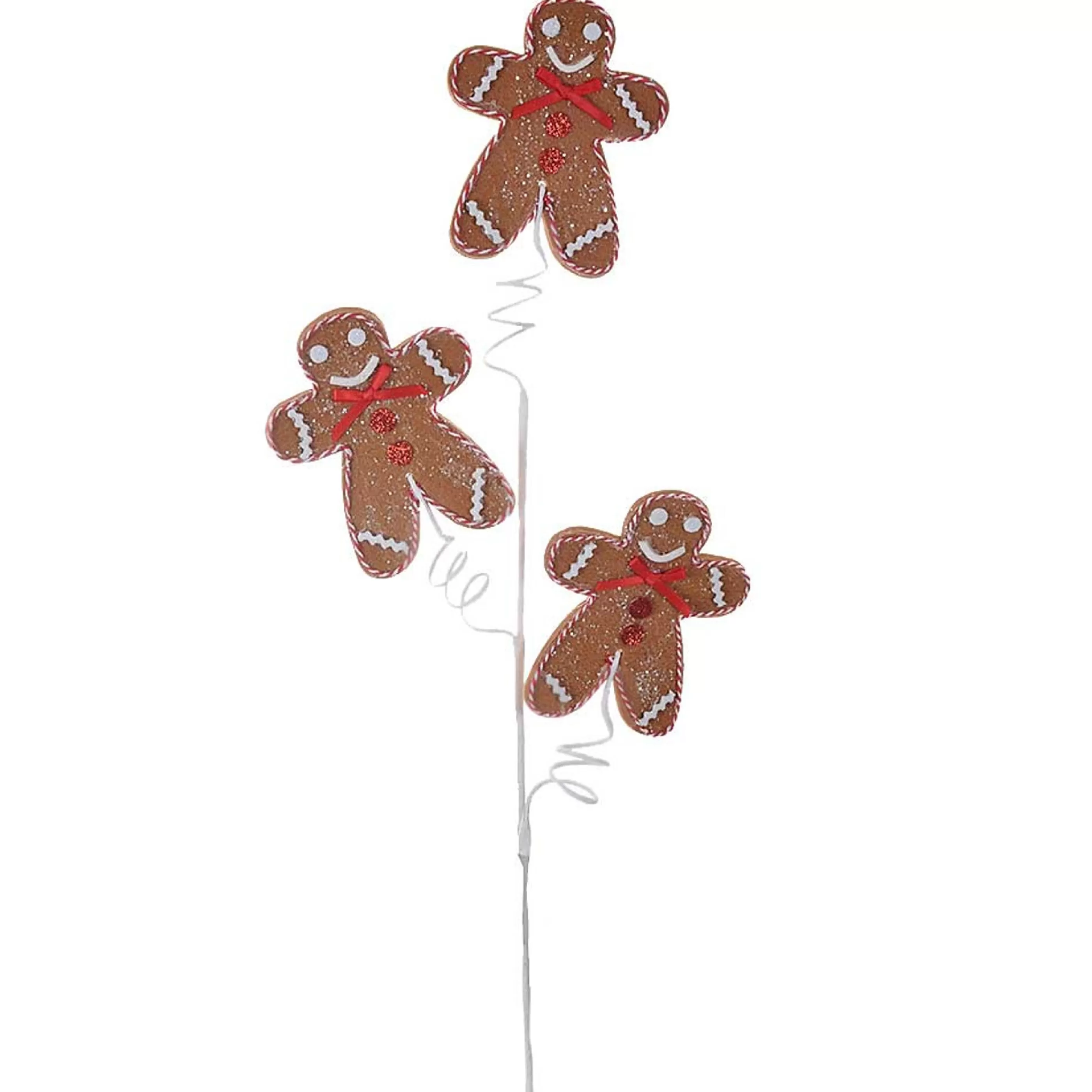 * Gingerbread Candy Christmas | Gingerbread Cookie Spray (3 Cookies) On Stem - 75Cm