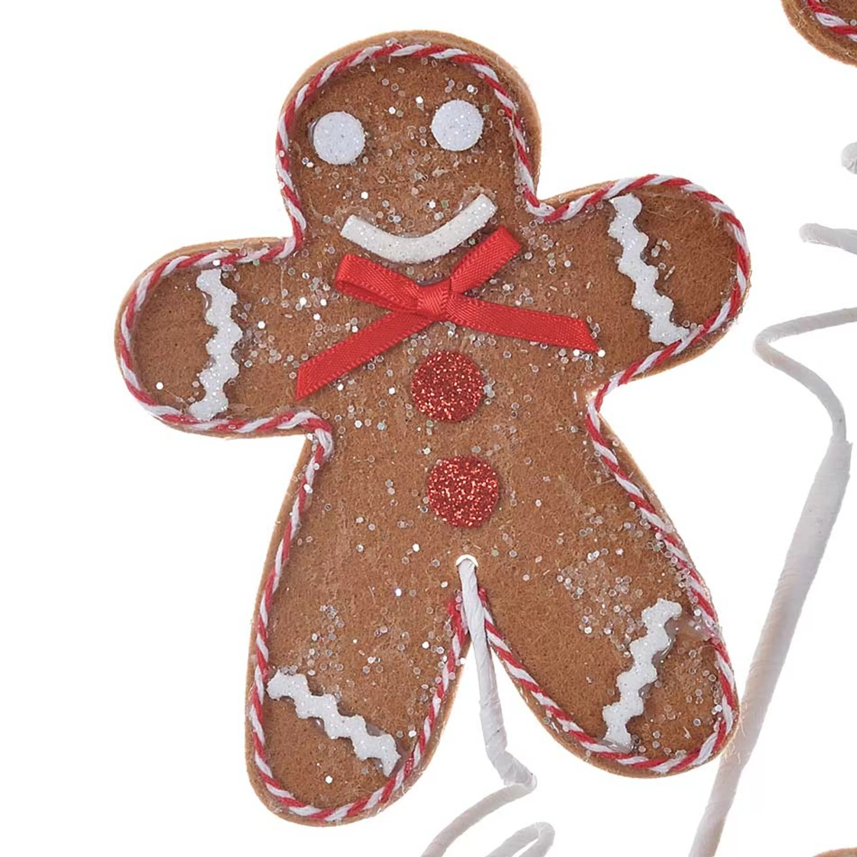 * Gingerbread Candy Christmas | Gingerbread Cookie Spray (3 Cookies) On Stem - 75Cm