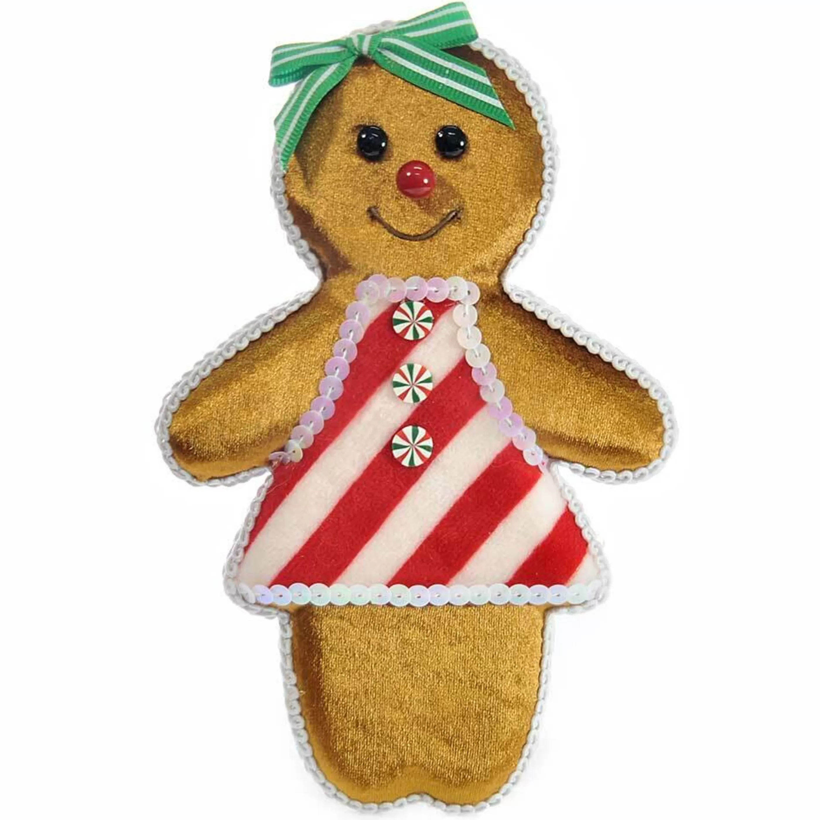 * Gingerbread Candy Christmas | Gingerbread Girl With Stripe Dress - 19Cm