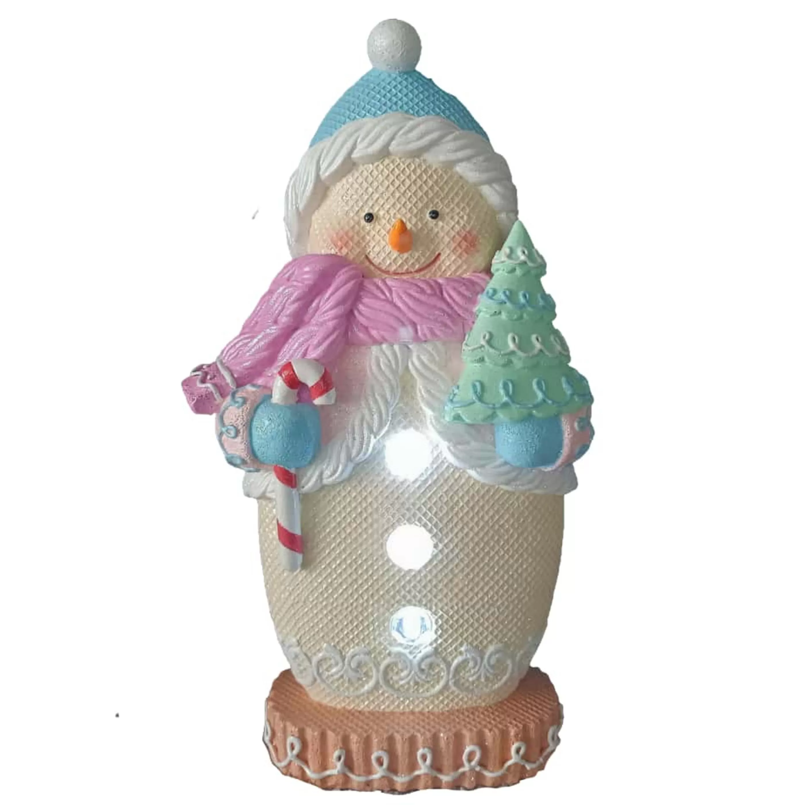 * Table Top Decorations | Gingerbread Snowman With Led Light - 30.5Cm