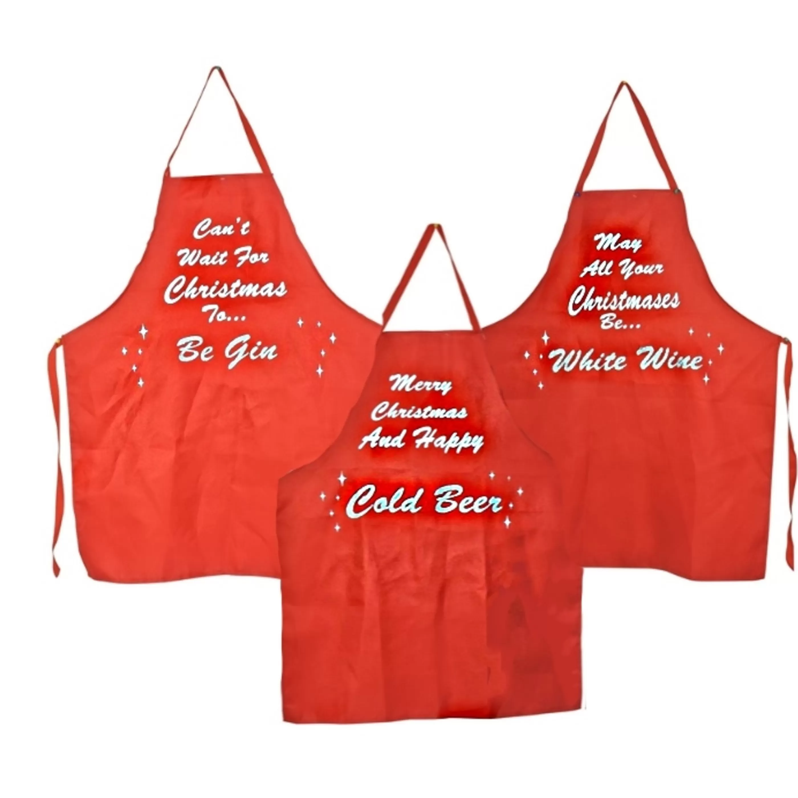 Discount * Glitter Alcohol Theme Christmas Apron