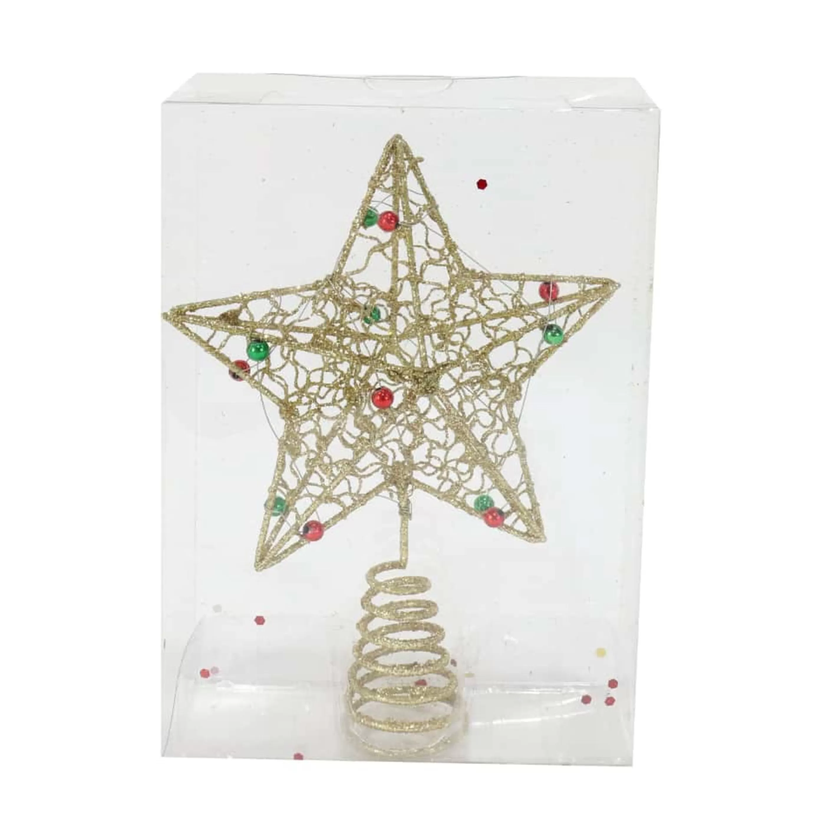 Store * Glitter Beaded Star Christmas Tree Topper - 16Cm