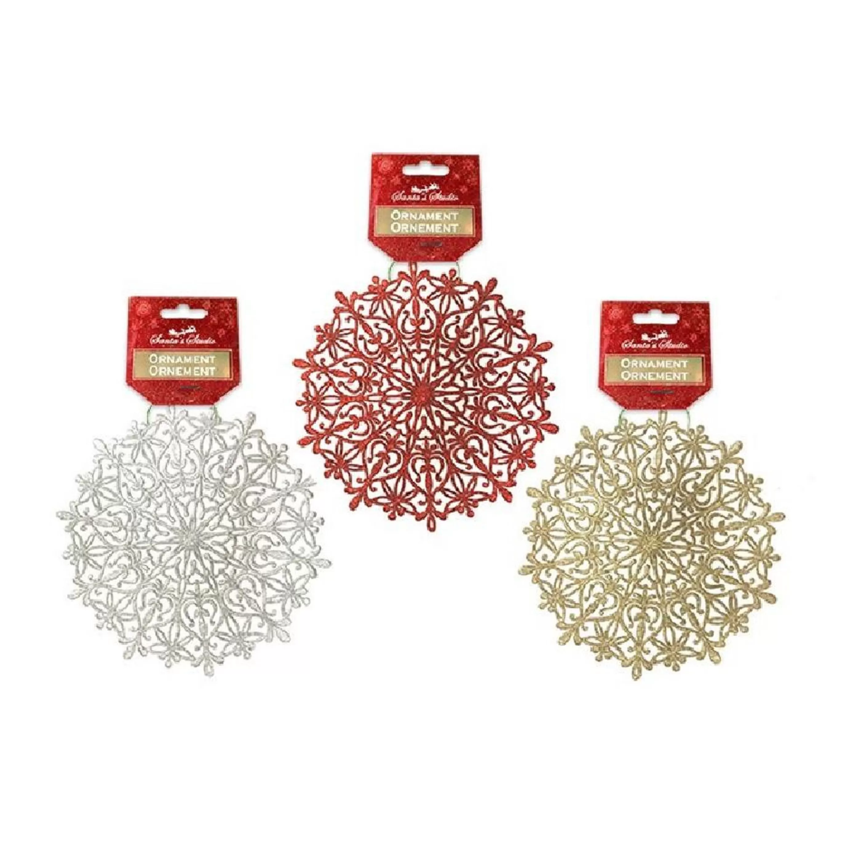 * Hanging Christmas Ornaments | Glitter Hanging Snowflake (3 Colours) - 36Cm