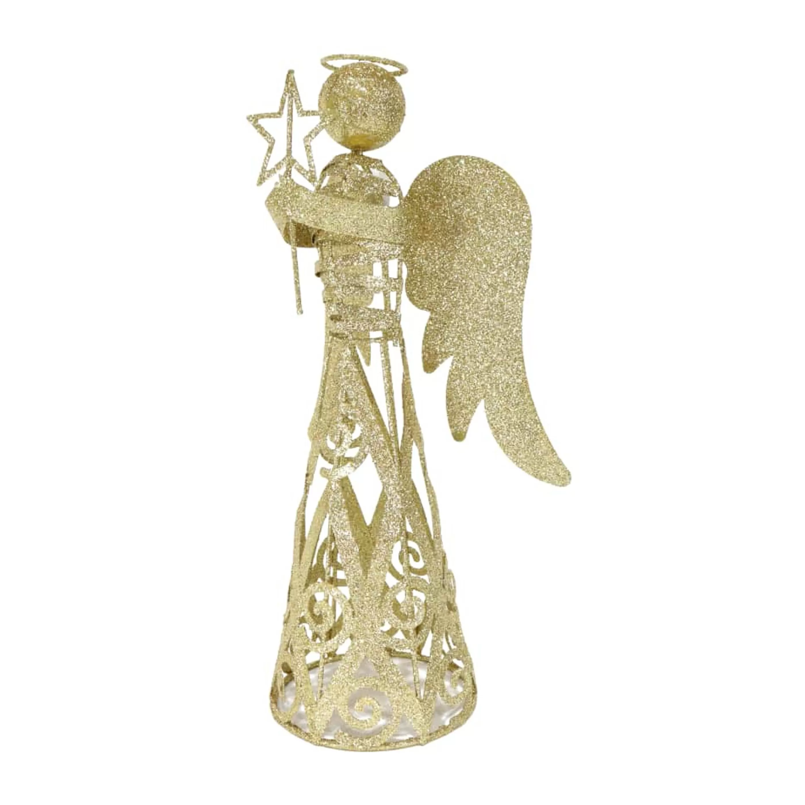 Outlet * Glitter Metal Angel (2 Colours) - 30Cm