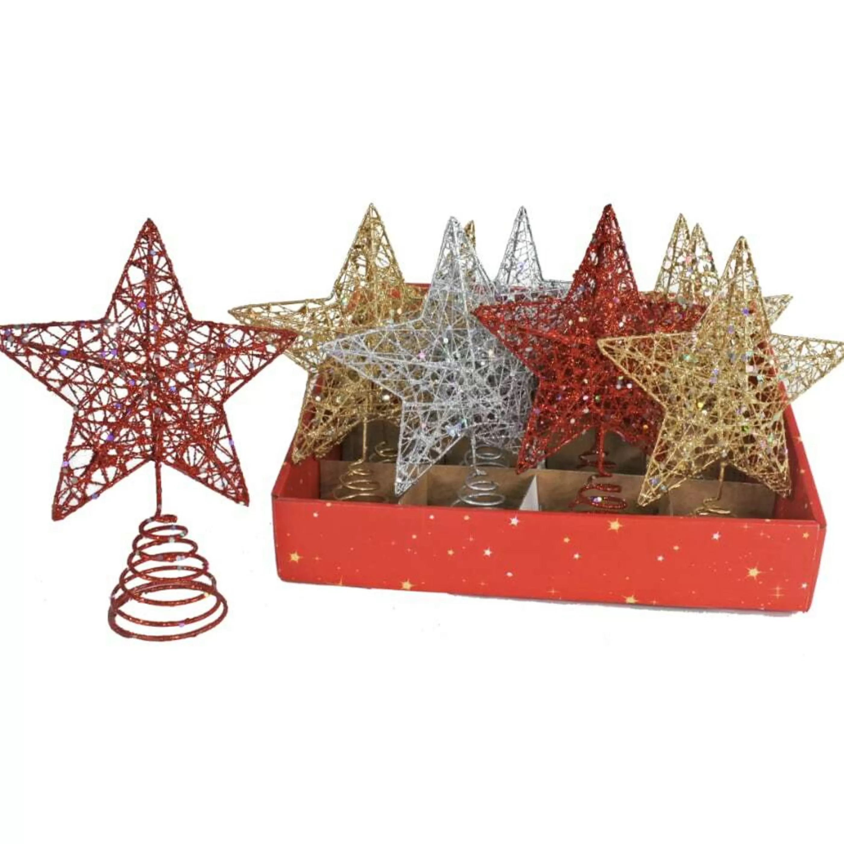 Store * Glitter Star Tree Topper (3 Colours) - 20Cm