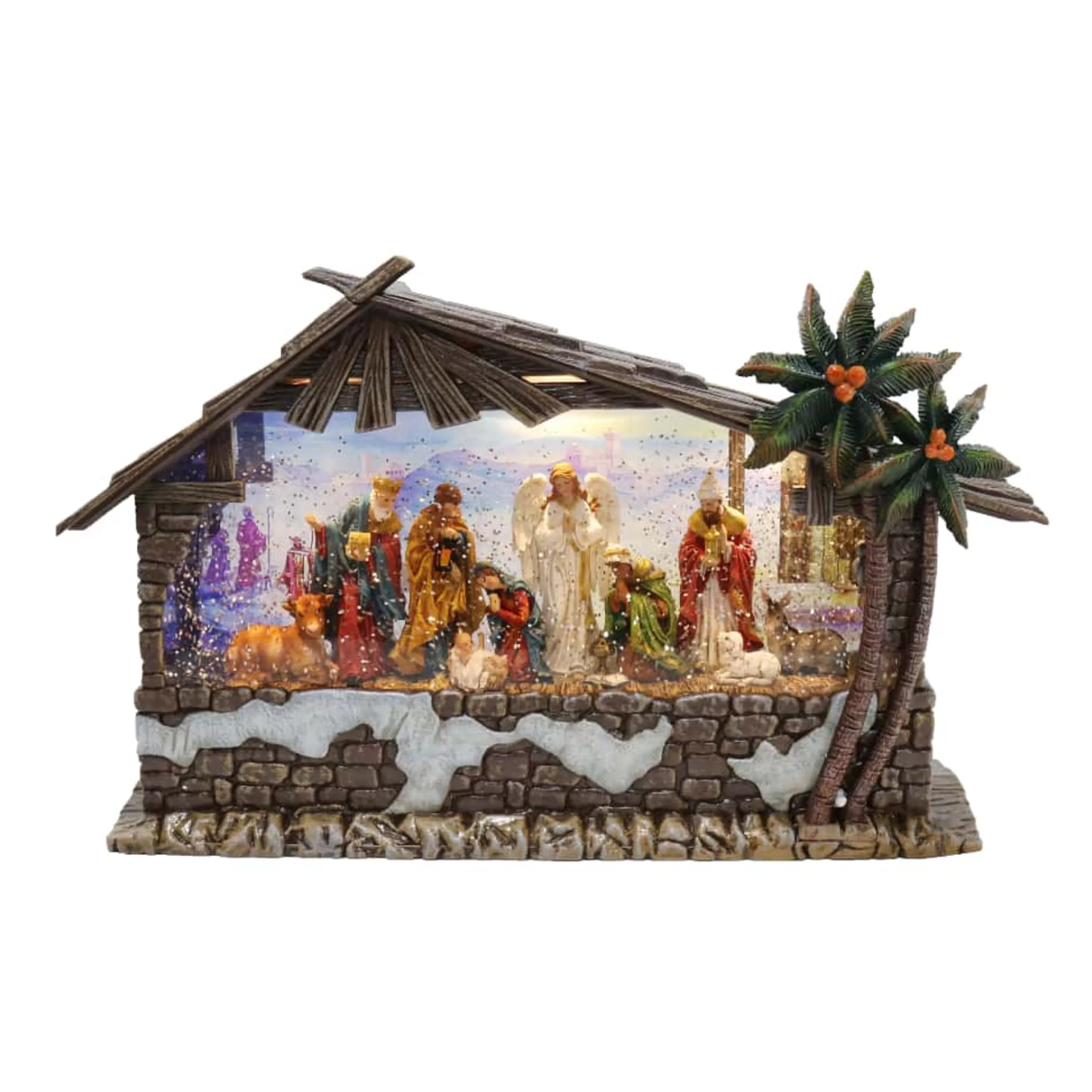 Cheap * Glitter Swirl Music Nativity Scene Led Usb - 34Cm