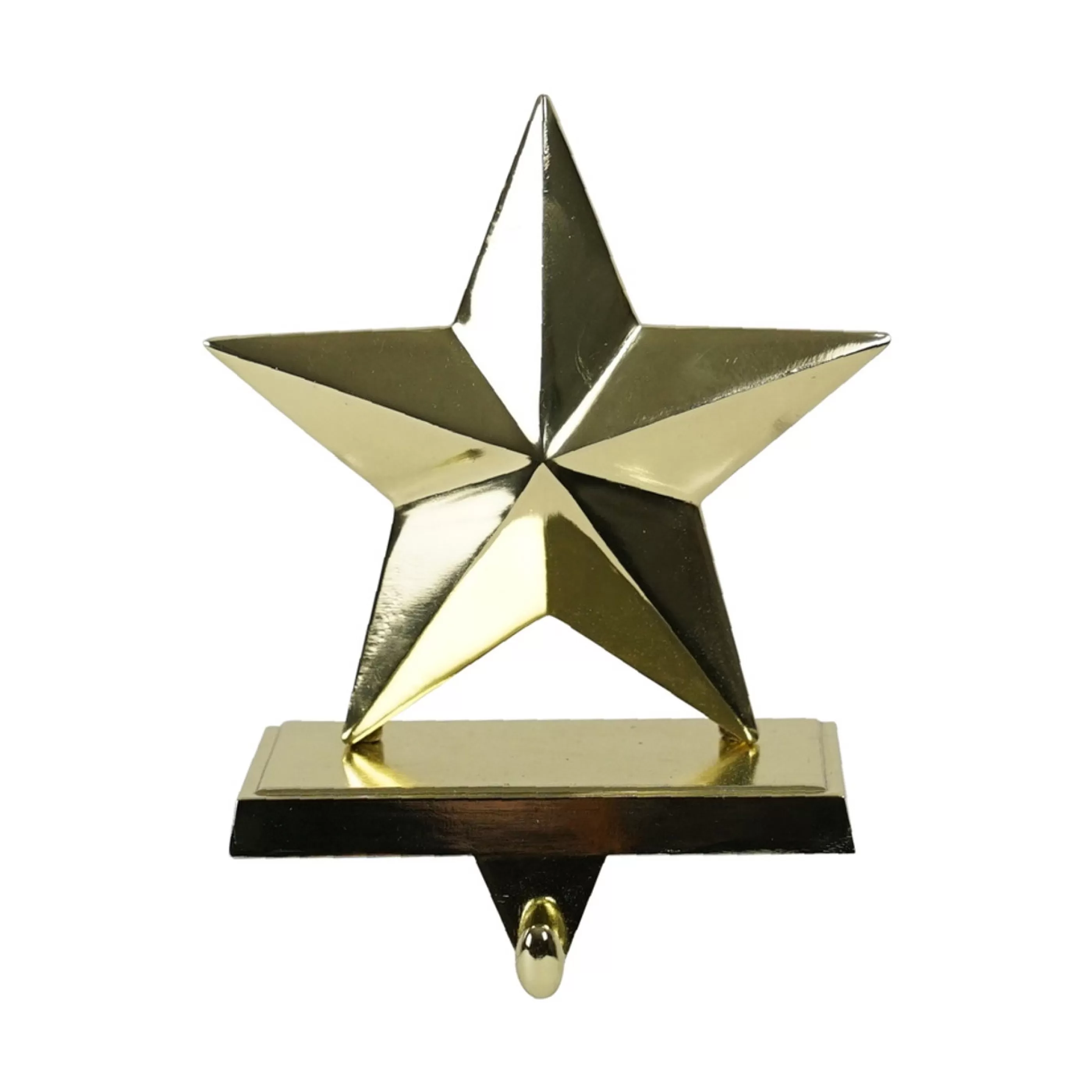 Online * Gold 5 Point Star Metal Stocking Holder - 17Cm