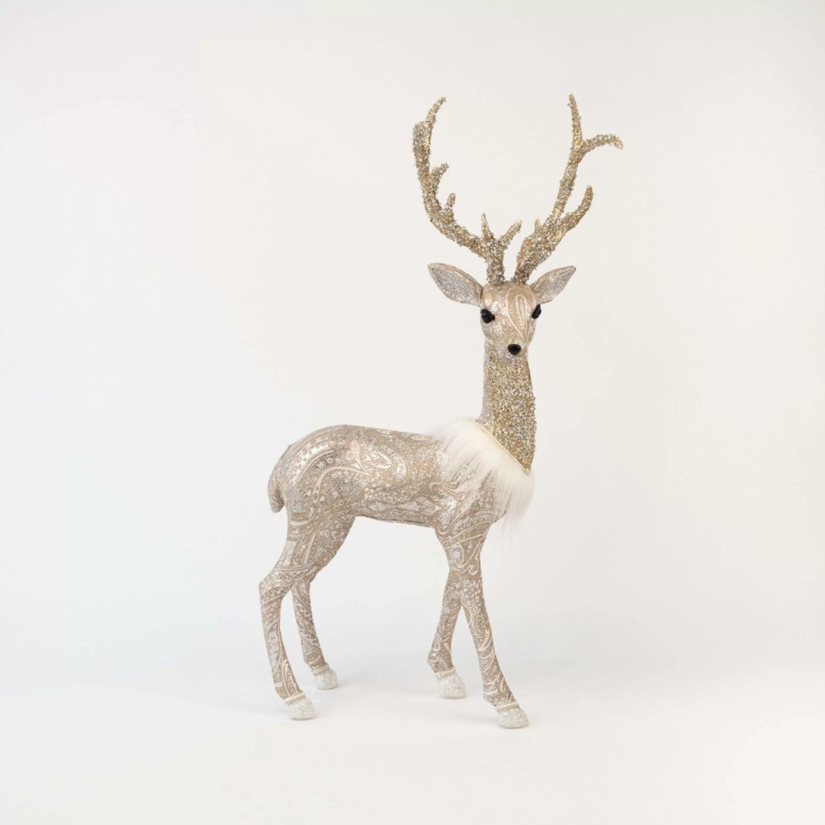 * Table Top Decorations | Gold Cream Natural Deer Standing - 55Cm