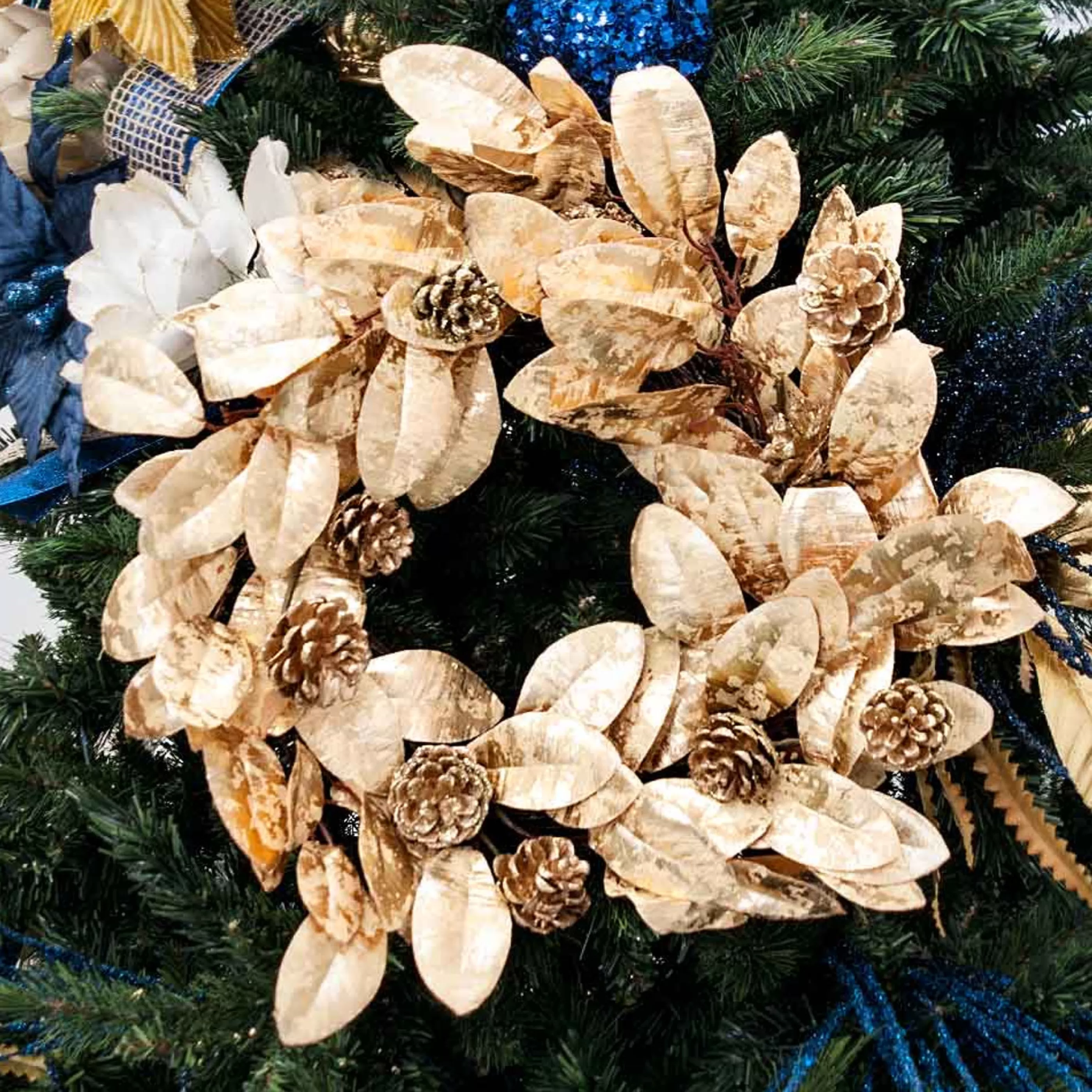 * Wreaths | Gold Leaf Wreath - 46Cm