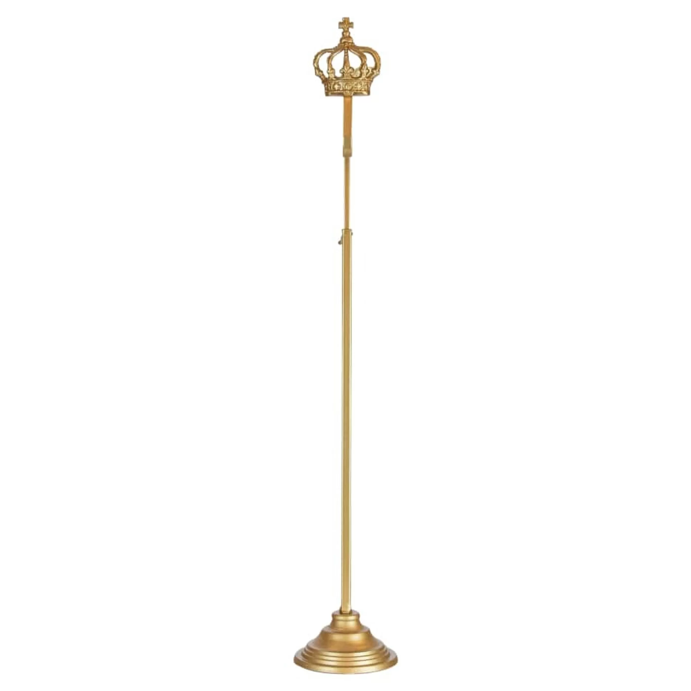 * Wreaths | Gold Metal Crown Wreath Stand - 73Cm