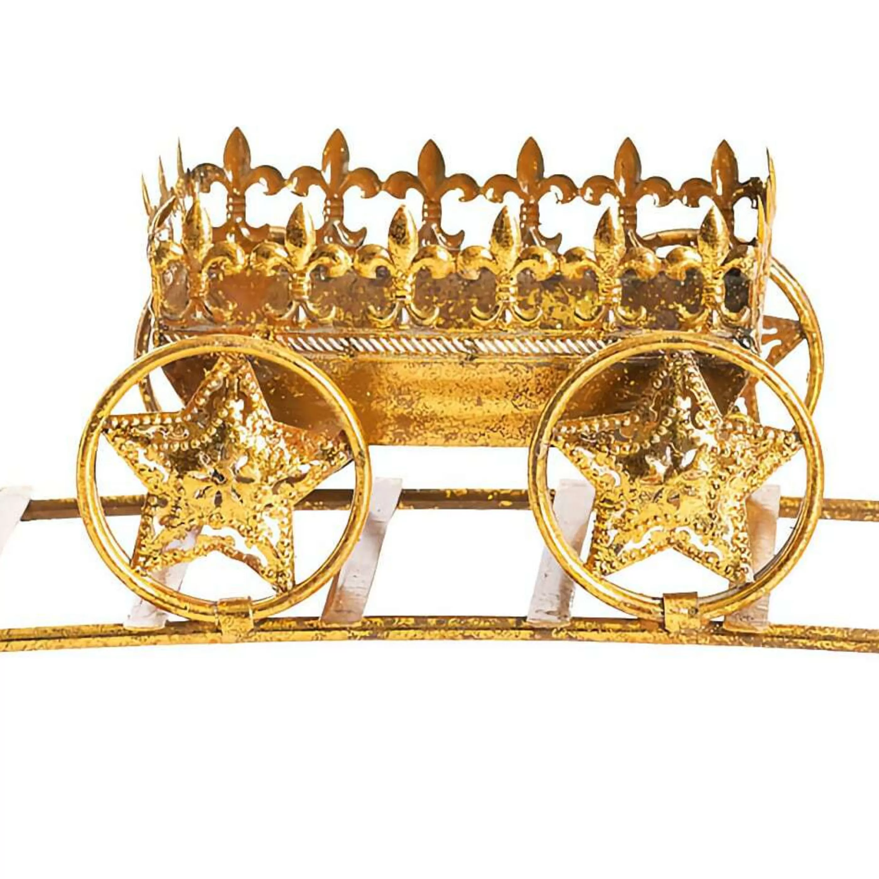 * Table Top Decorations | Gold Metal Train Decoration - 80Cm