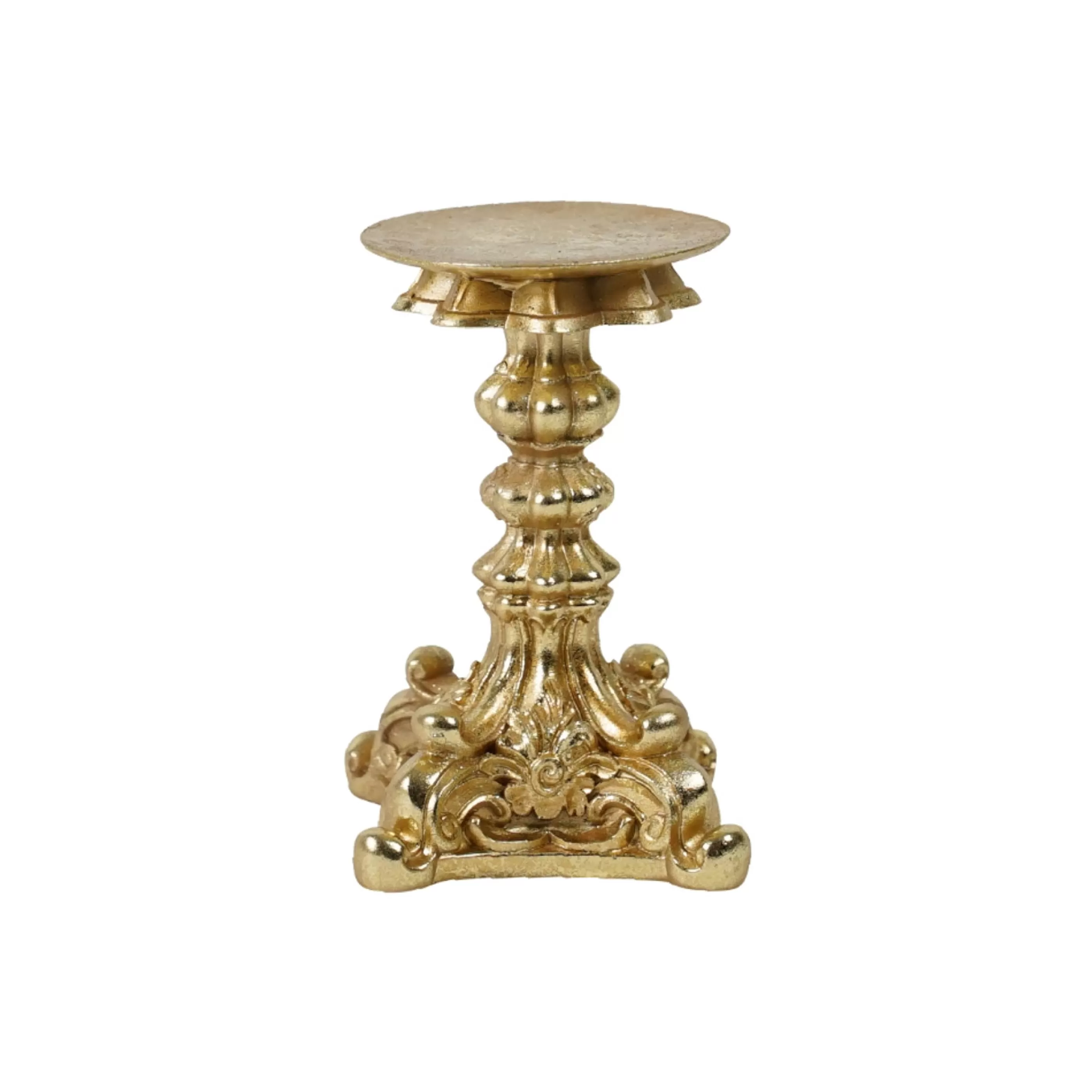 * Table Top Decorations | Gold Pillar Candle Holder - 14.5Cm