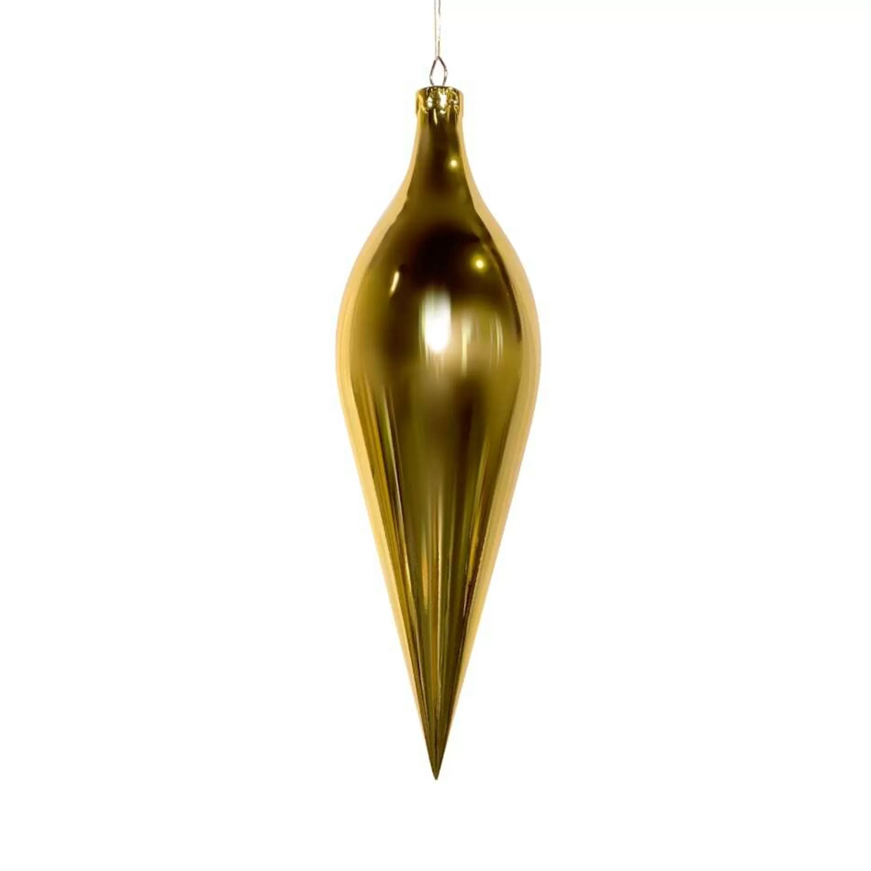 * Hanging Christmas Ornaments | Gold Shiny Finial Drop - 60Cm