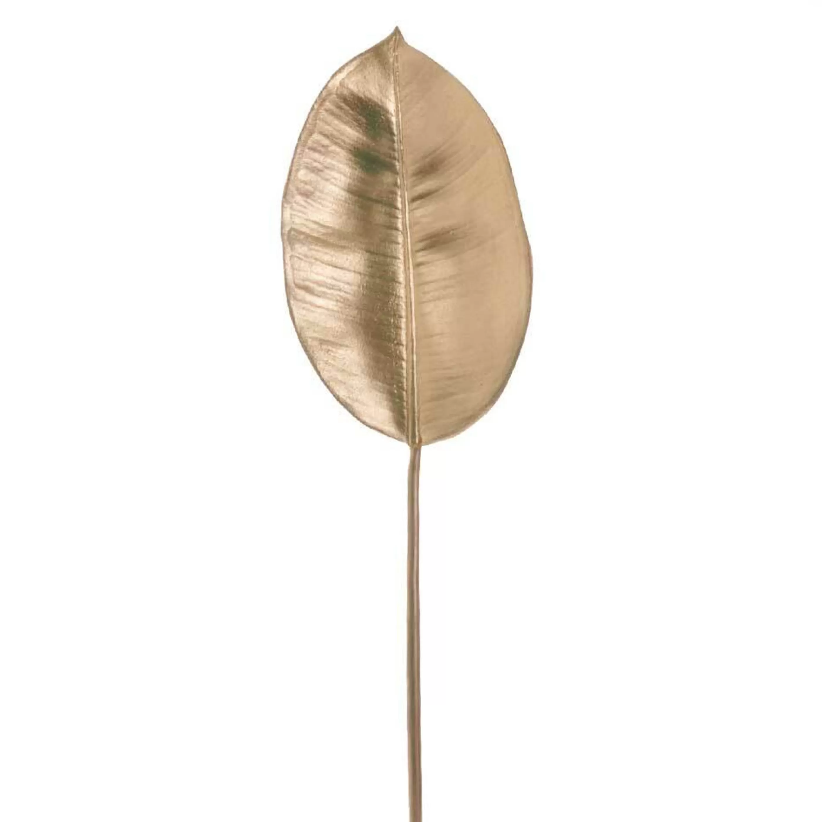 * Floristry | Gold Shiny Metallic Rubber Leaf - 69Cm