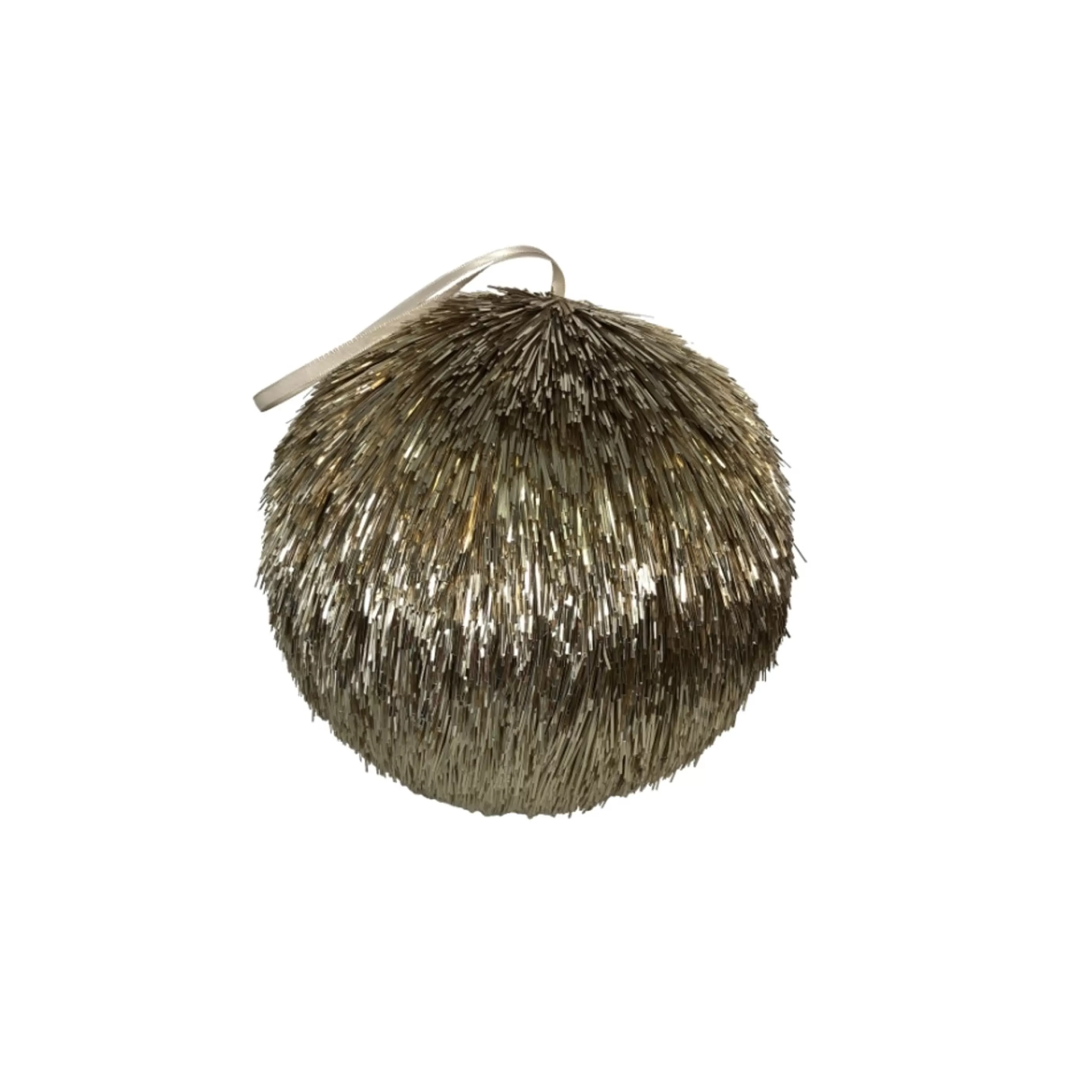 * Hanging Christmas Ornaments | Gold Sisal Hanging Ball - 20Cm