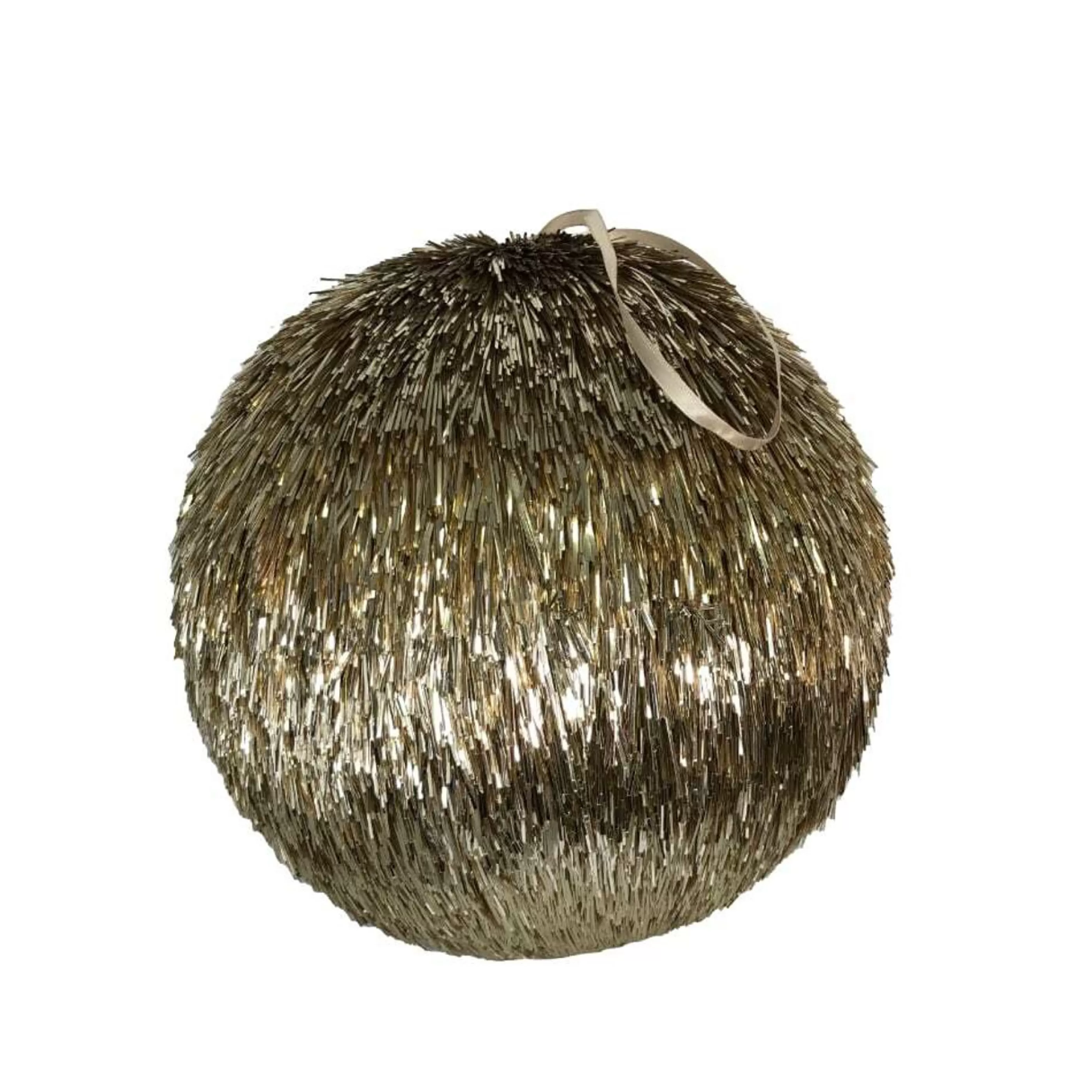 * Hanging Christmas Ornaments | Gold Sisal Hanging Ball - 25Cm