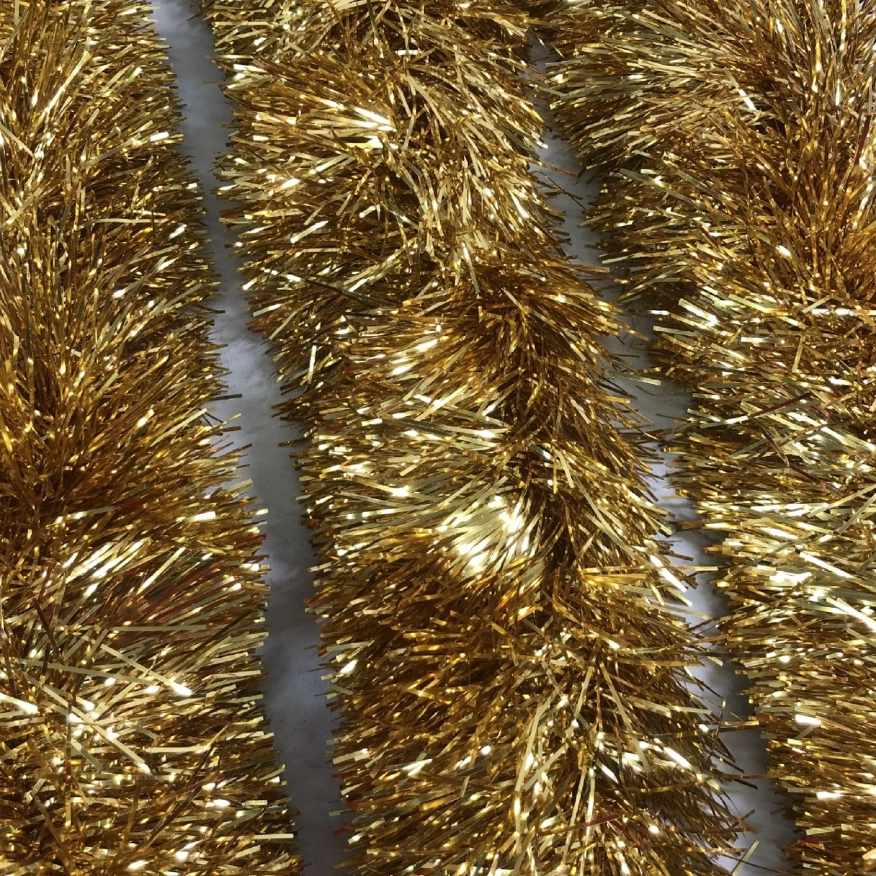 * Christmas Tinsel & Foil Decorations | Gold Tinsel Extra Plush (14 Ply) - 5M