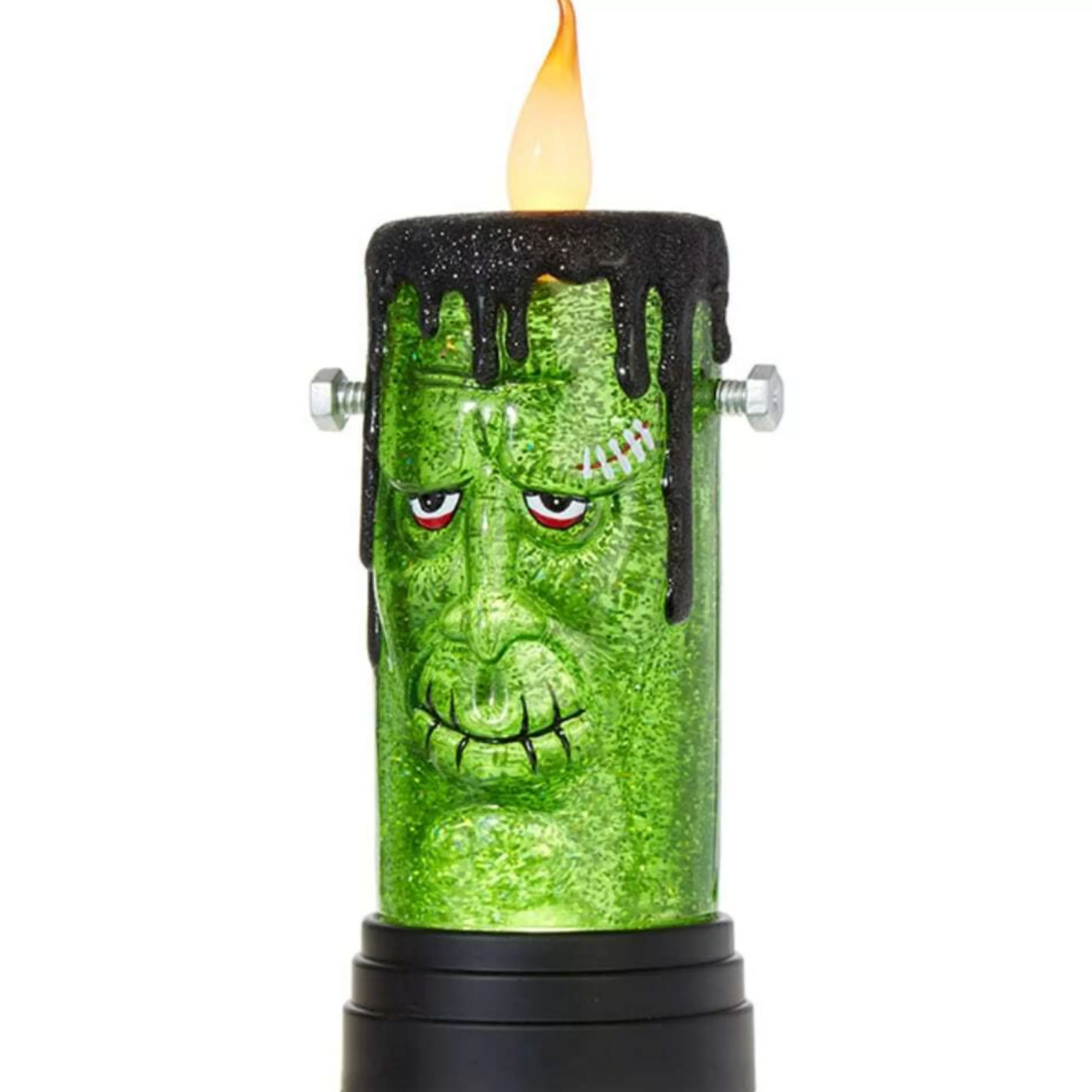 Clearance RAZ Imports Green Frankenstein Flickering Led Candle - 27Cm