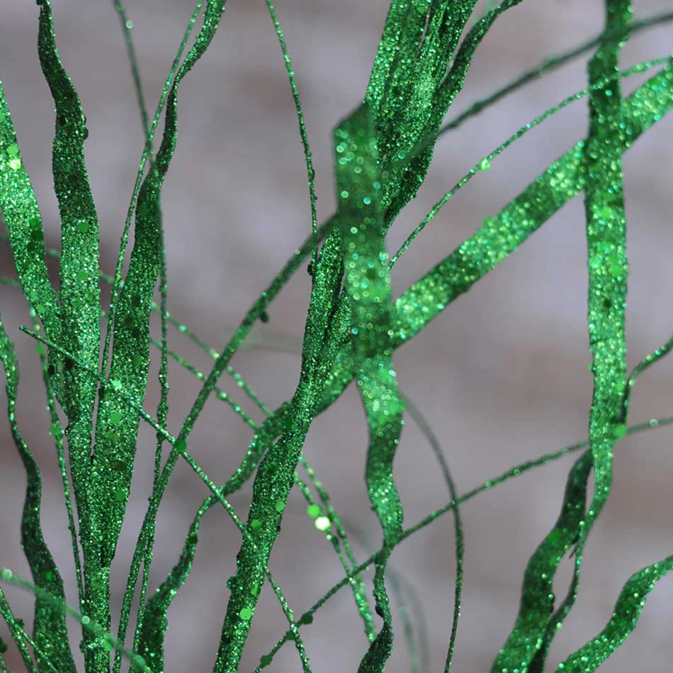 * Festive Sprays | Green Glittered Grass Spray - 80Cm