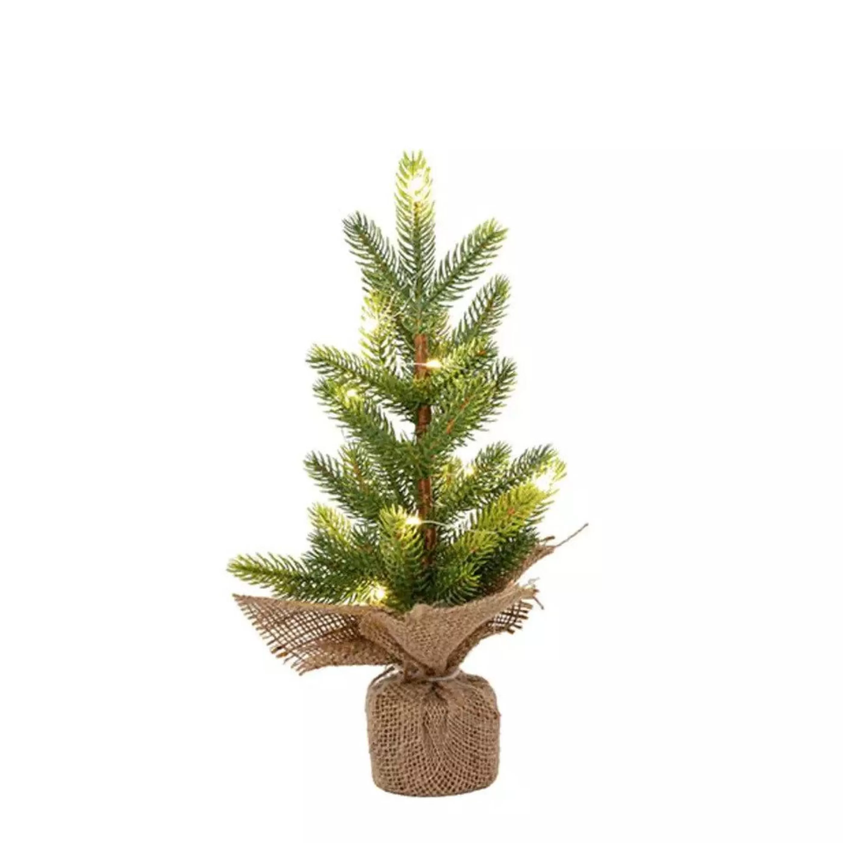 Fashion * Green Led Pine Burlap Jute Table Top Tree - 36Cm