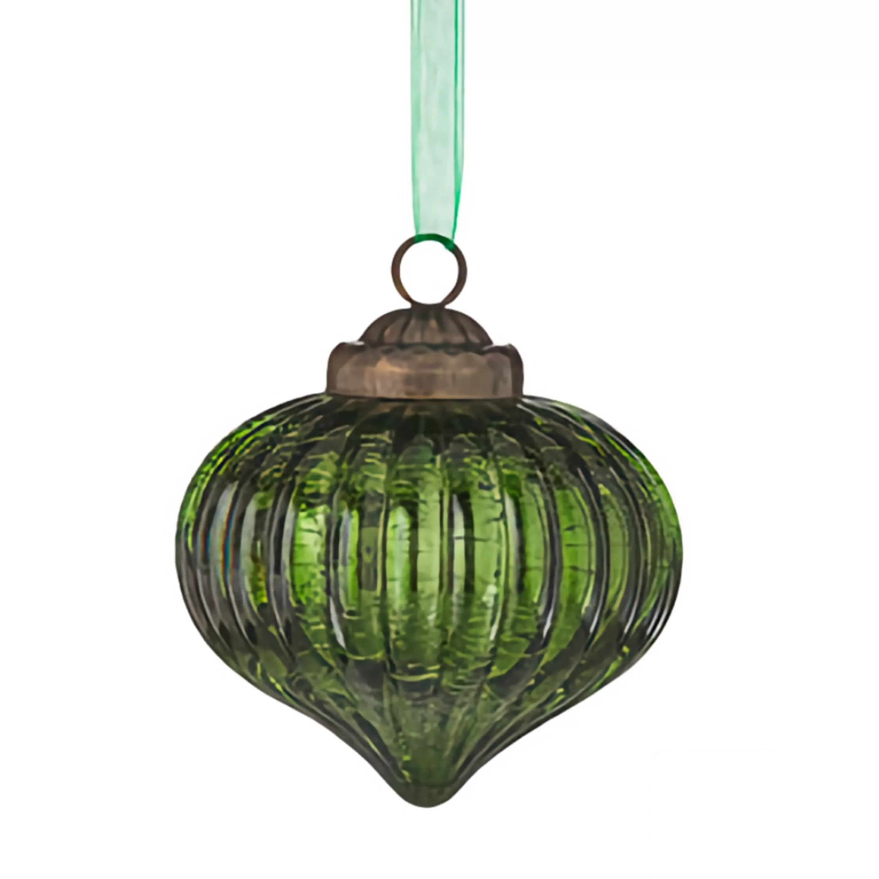 RAZ Imports Glass Ornaments | Green Mercury Glass Ornament (3 Styles) - 11Cm