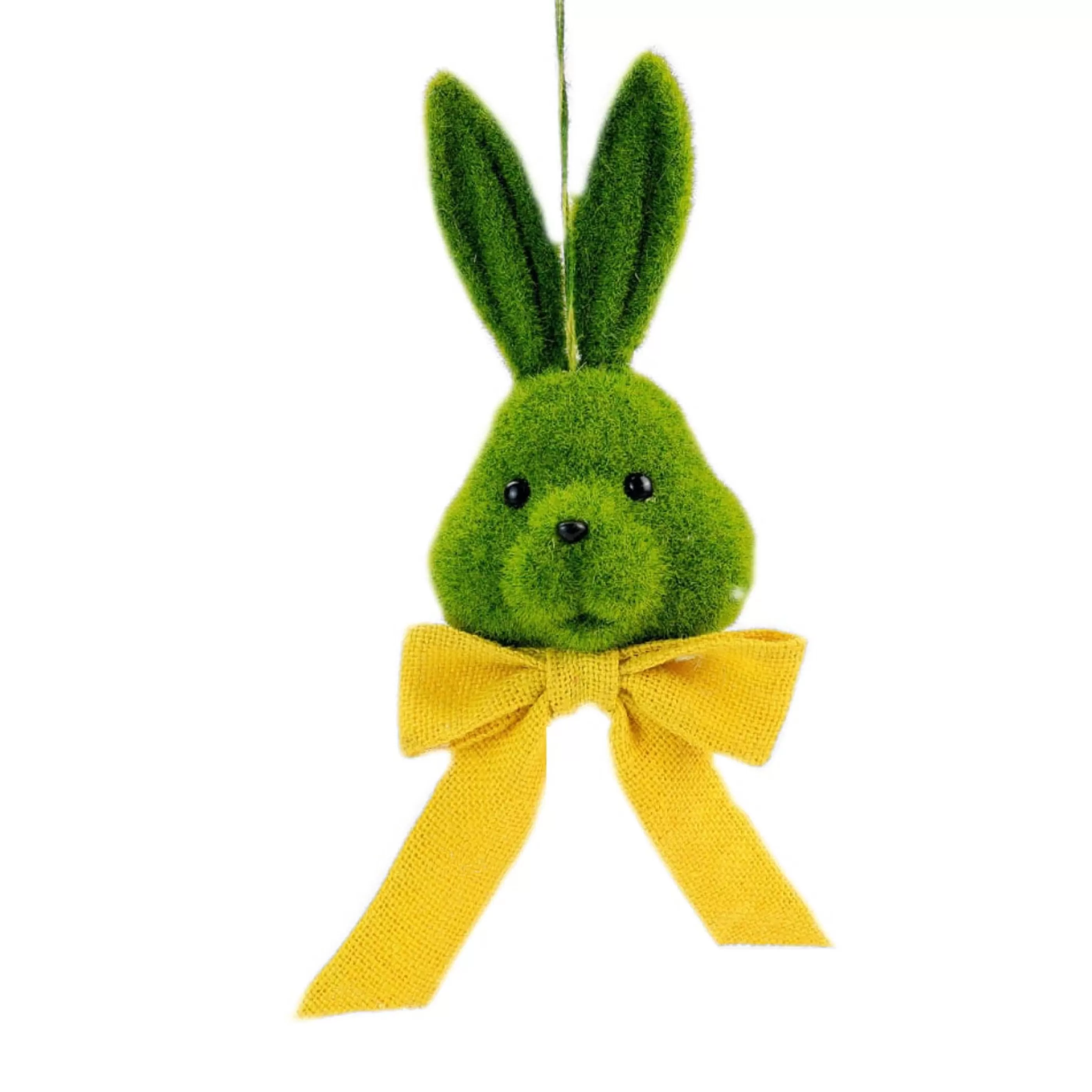 Clearance Easter Town Green Moss Rabbit Face With Yellow Bow - 52Cm