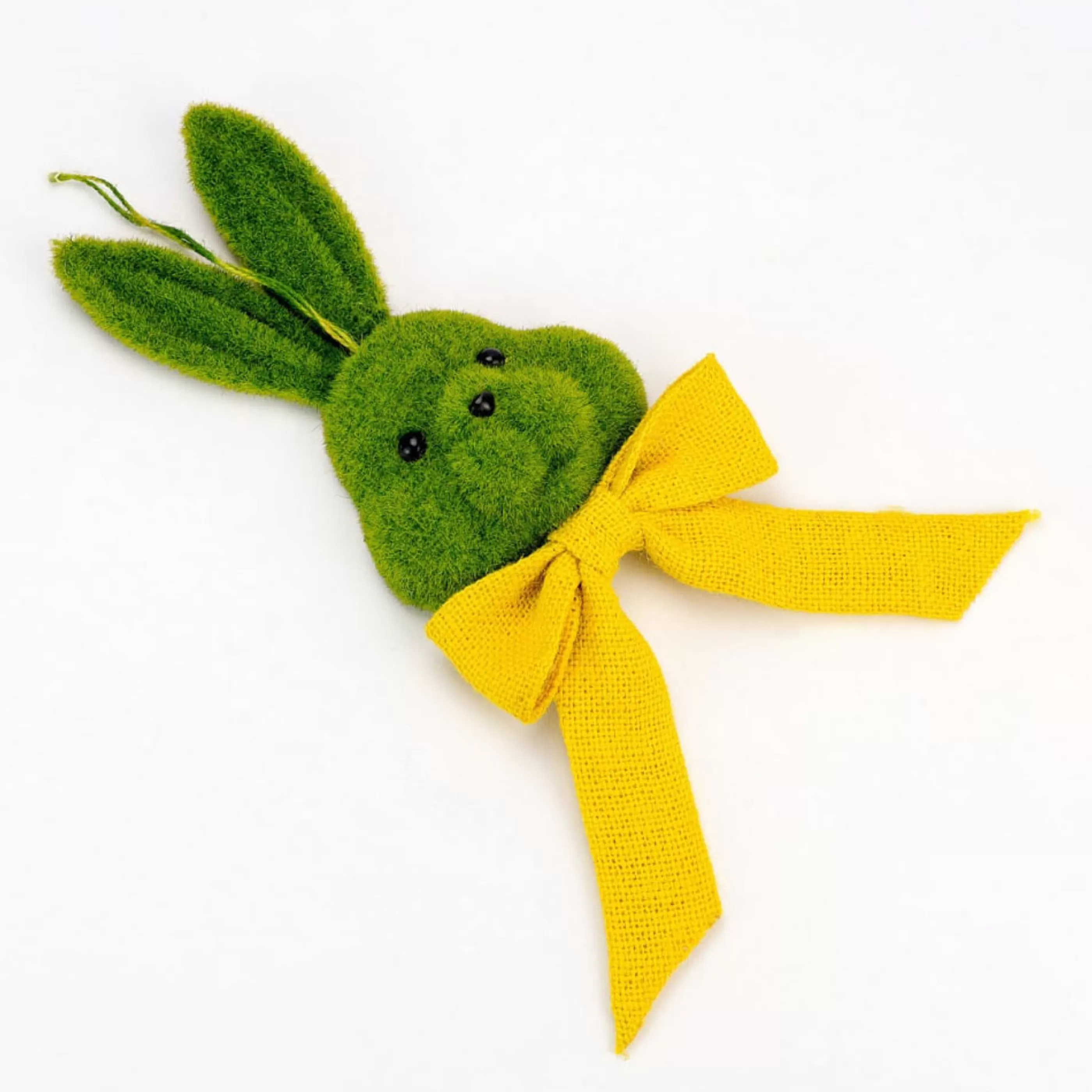 Clearance Easter Town Green Moss Rabbit Face With Yellow Bow - 52Cm