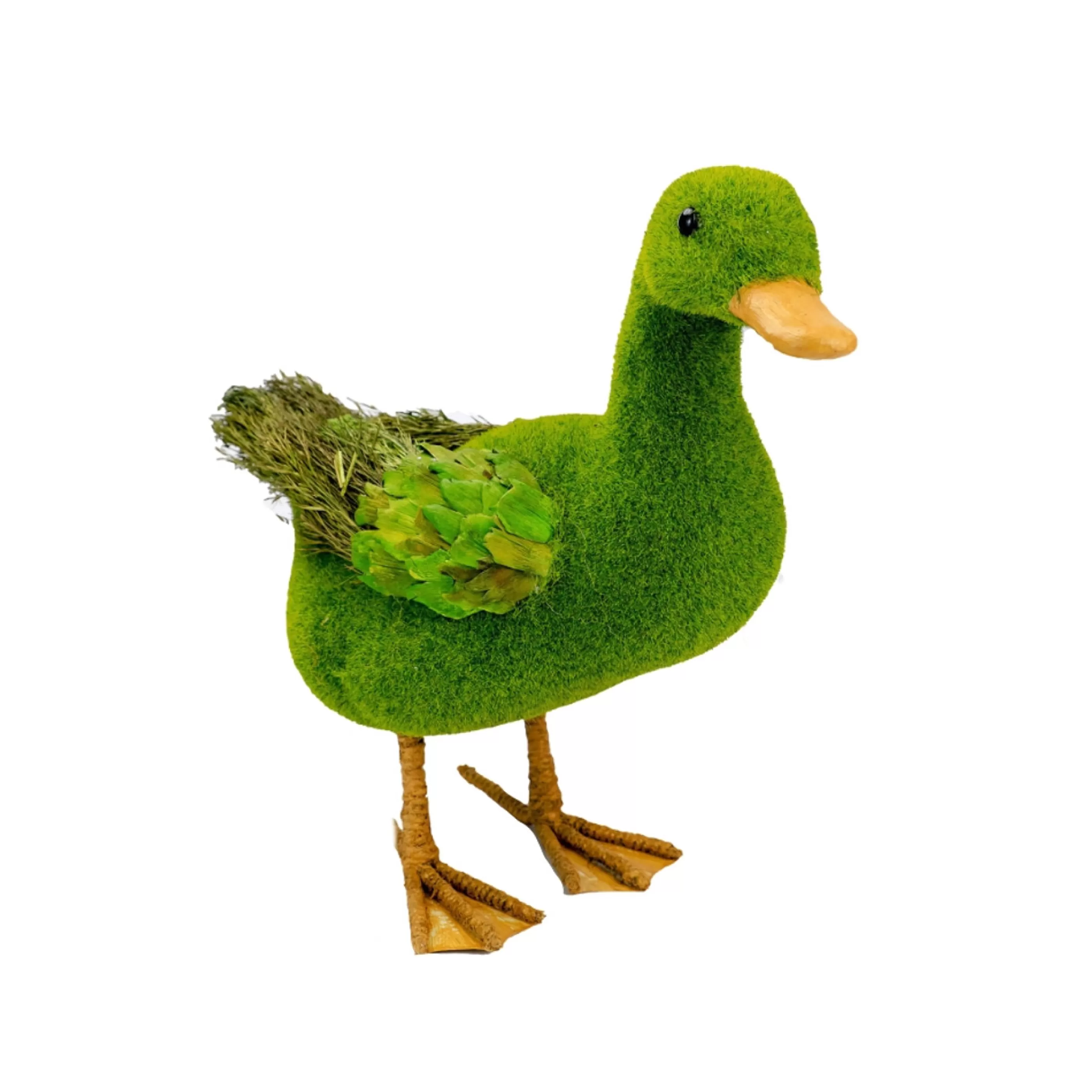 Easter Town Birds & Butterflies | Green Moss Style Woodland Duck - 34Cm