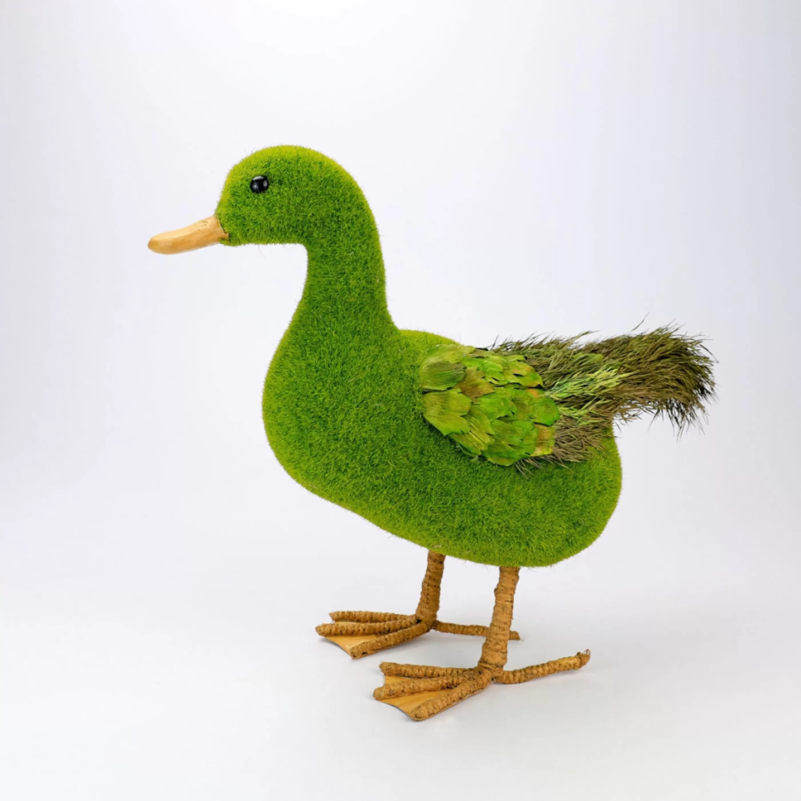 Easter Town Birds & Butterflies | Green Moss Style Woodland Duck - 34Cm