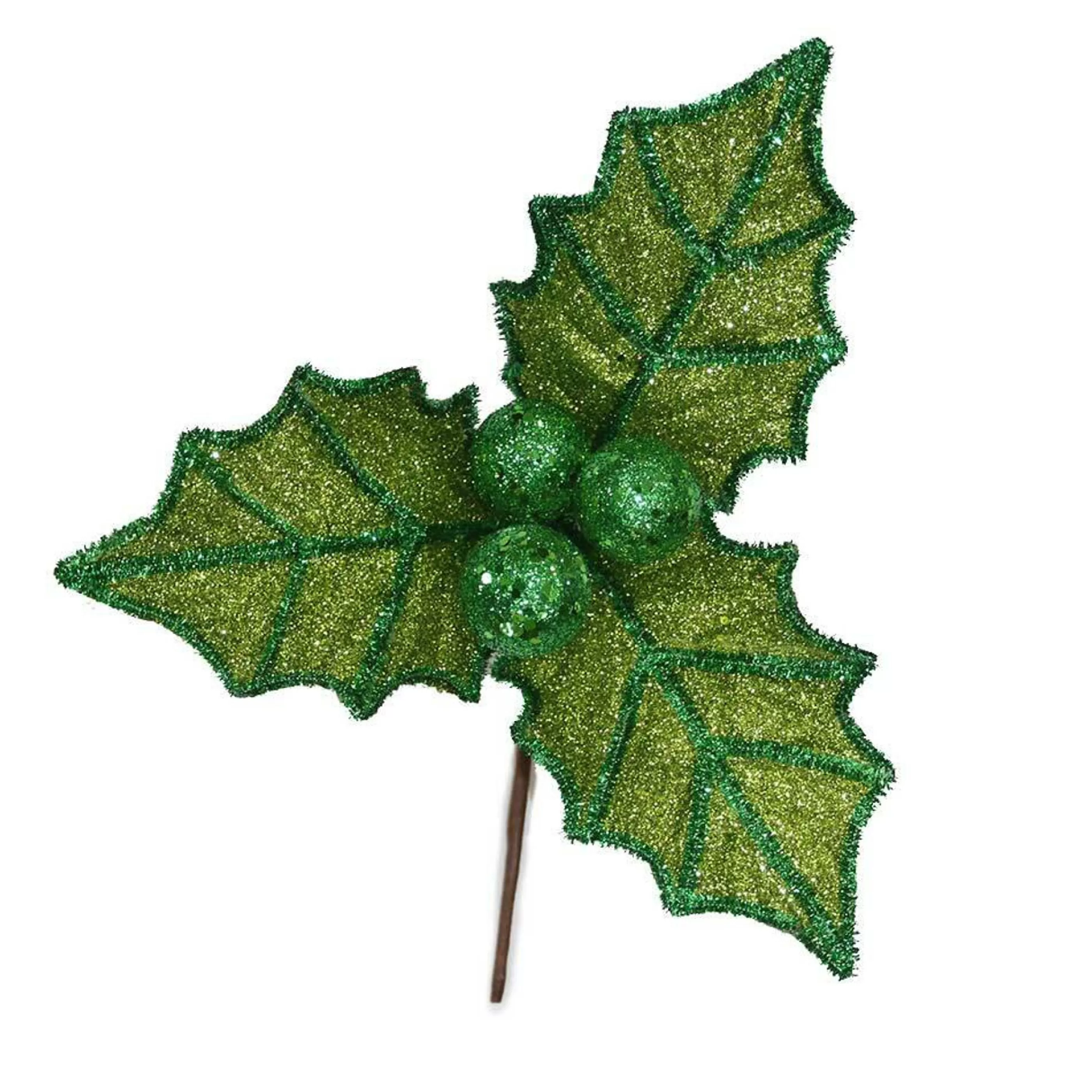 * Poinsettia Decorations | Green Poinsettia With Stem - 30Cm