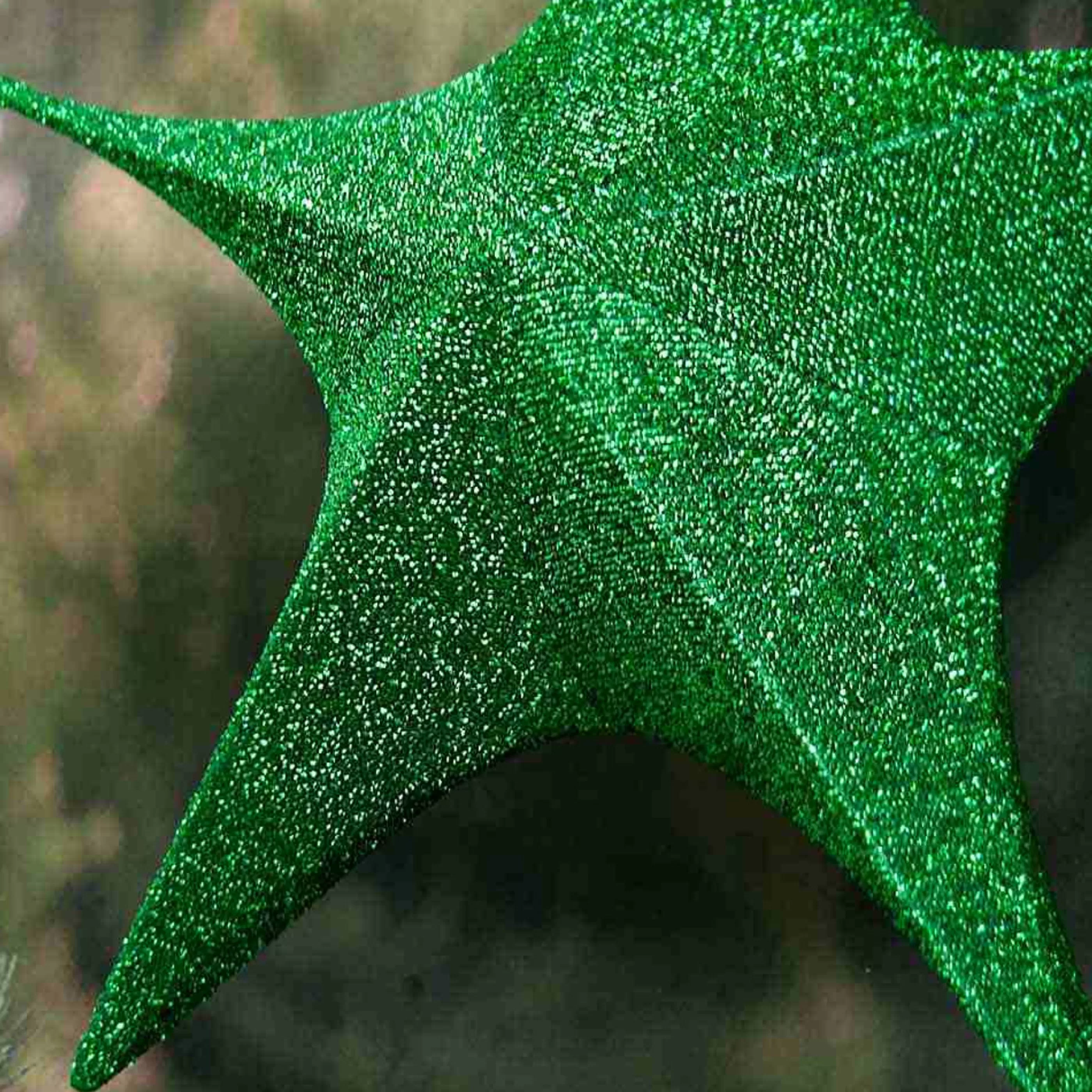 Clearance * Green Pop-Up Tinsel Star - 80Cm