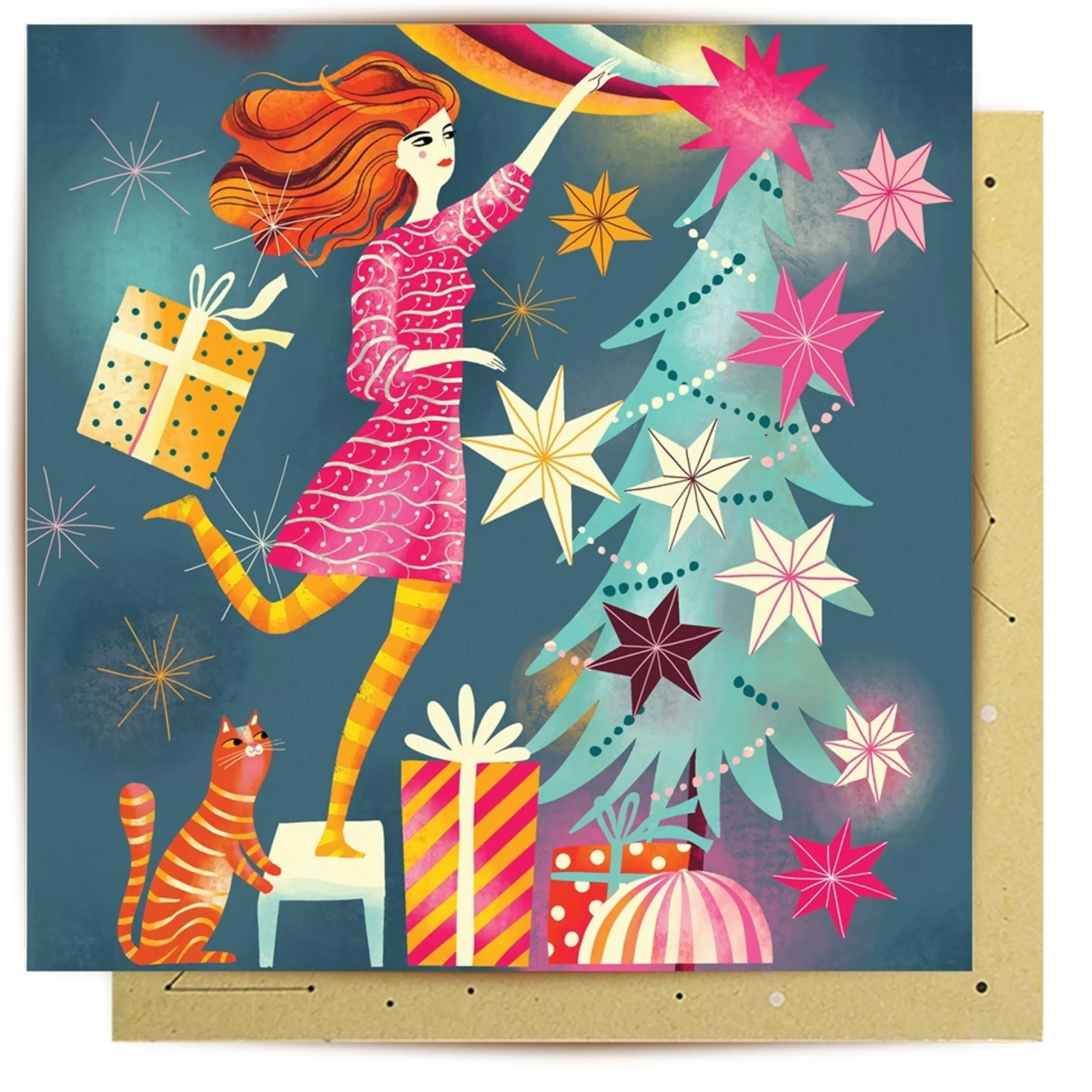 Best * Greeting Card Christmas Stars - 14Cm