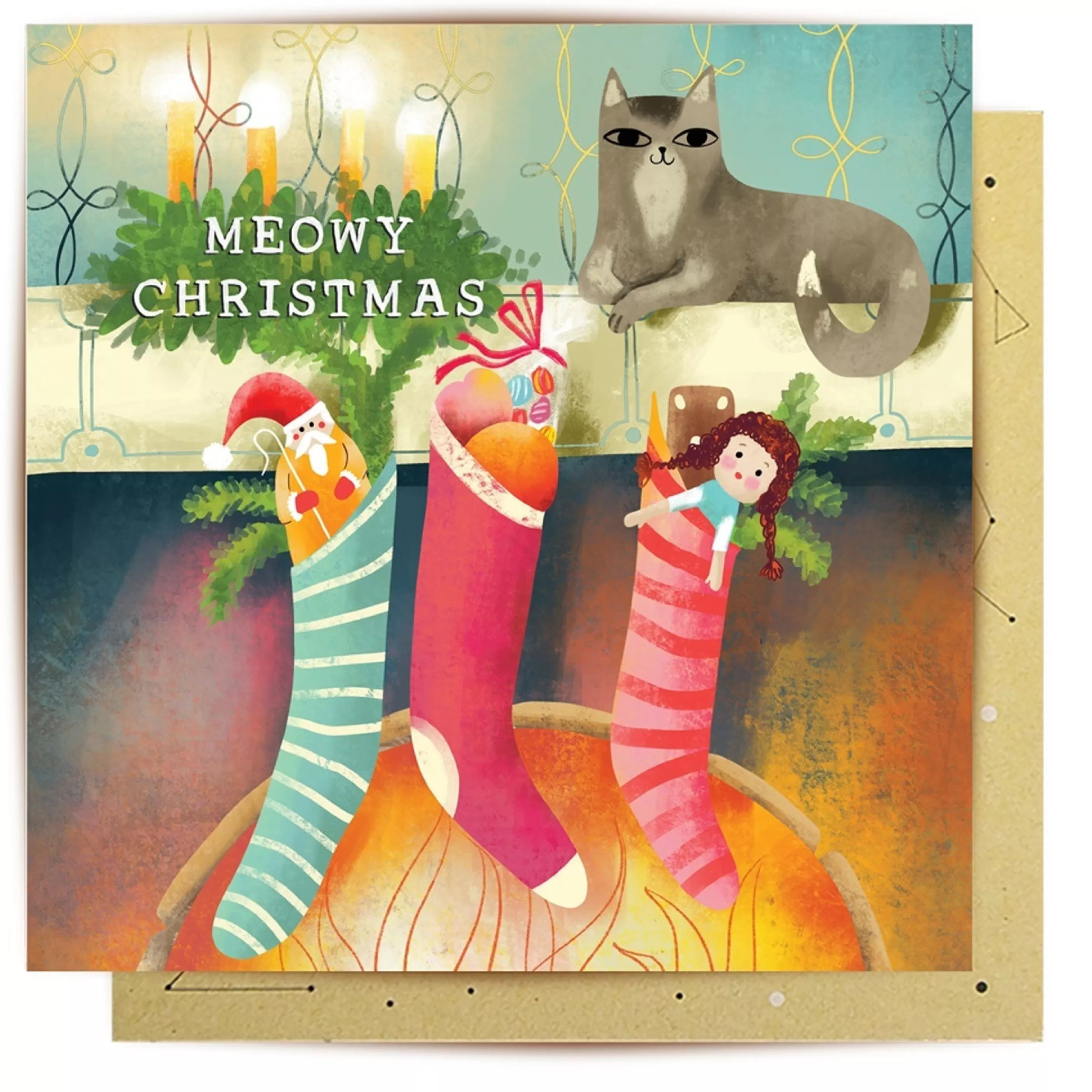 Hot La La Land Greeting Card Meowy Christmas - 14Cm