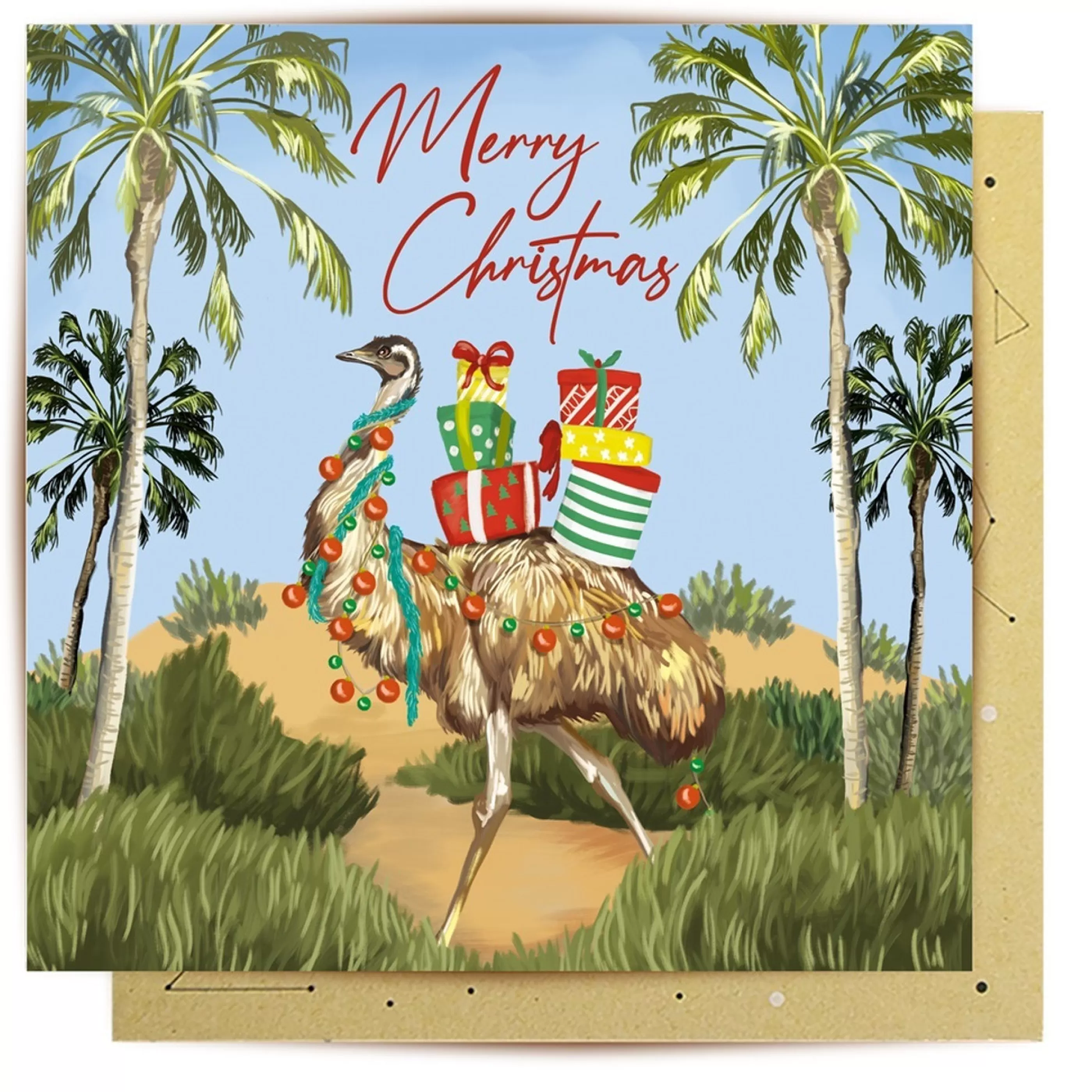 Cheap La La Land Greeting Card Outback Christmas Emu -14Cm